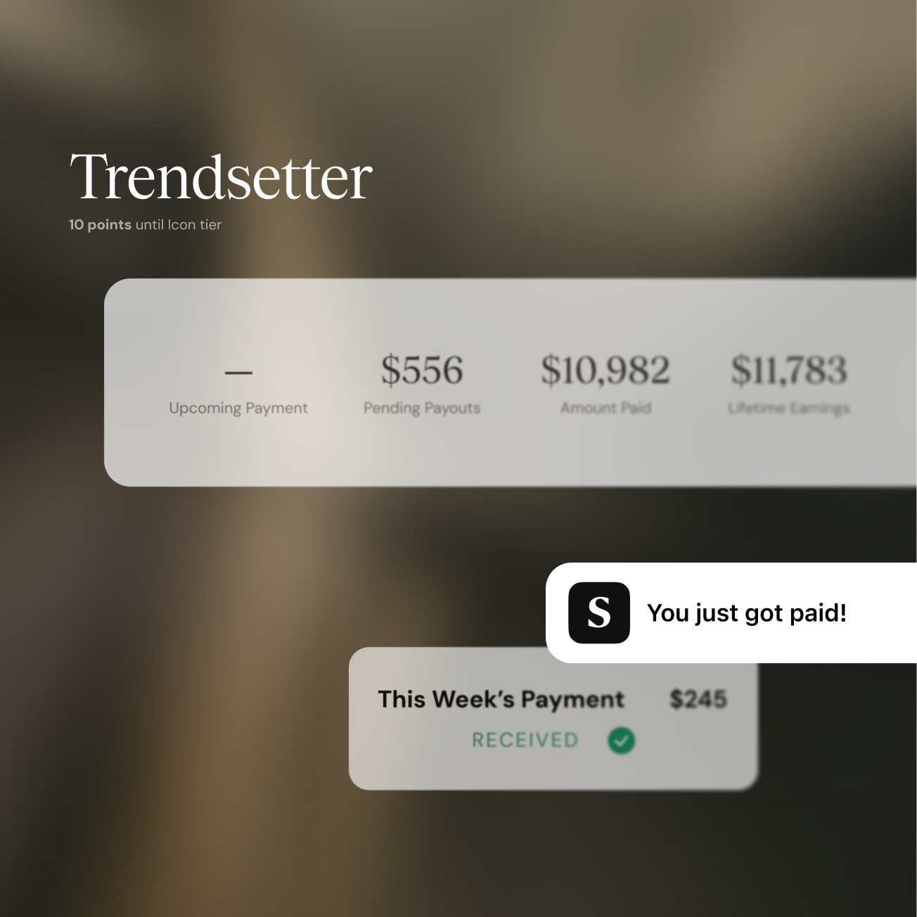 Your earnings, on schedule.