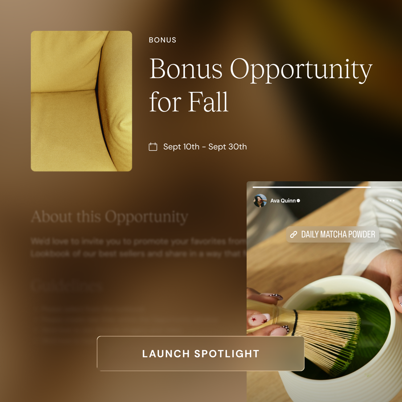 Showcase Spotlights alongside Opportunities