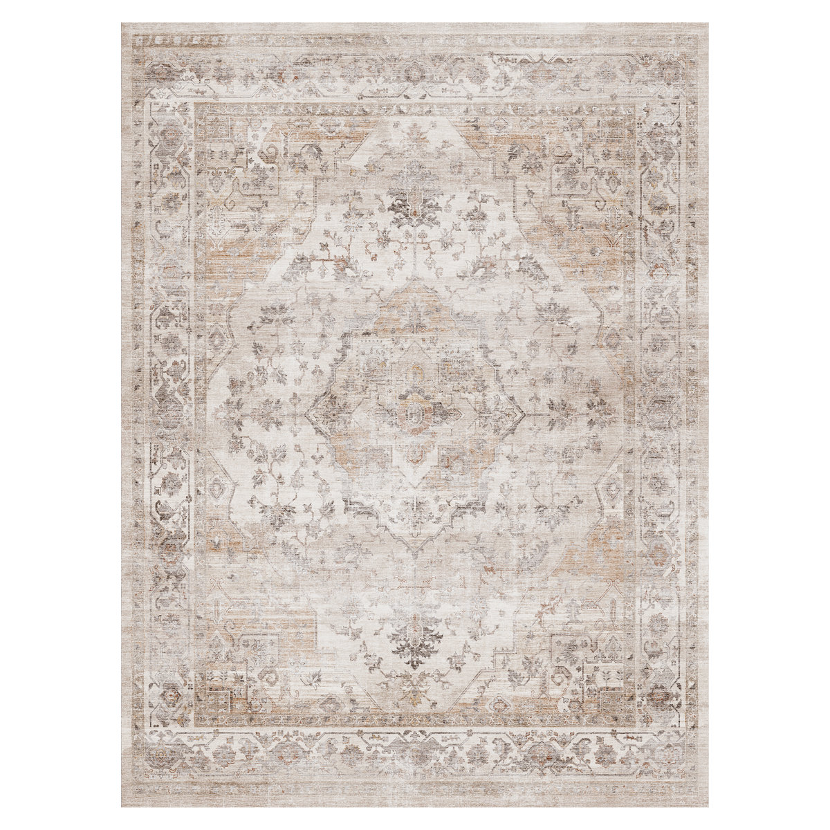 Bungalow Rose Soft Machine Washable Oriental Area Rug