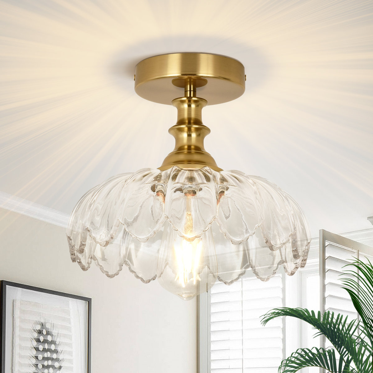 House of Hampton Junathean Flush Mount Ceiling Light