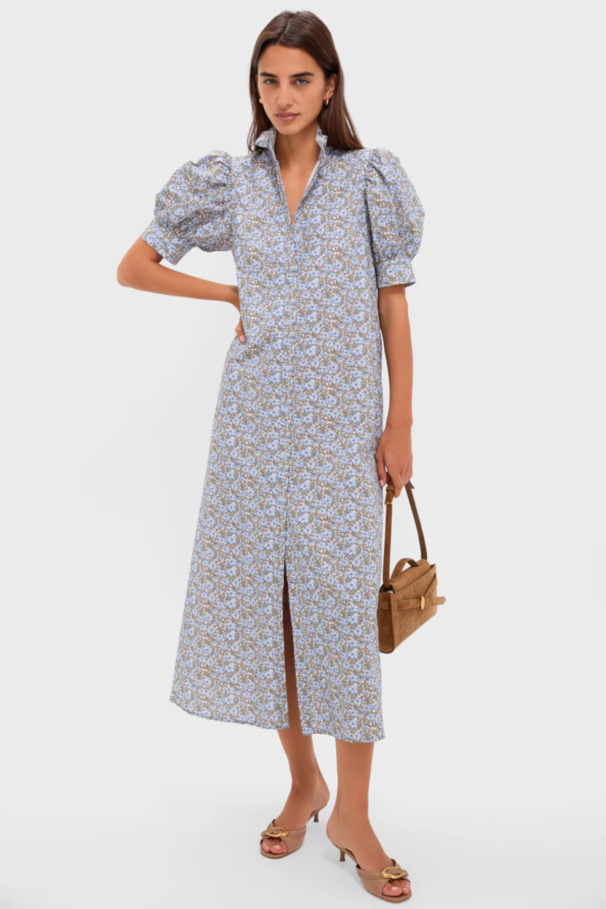 Hyacinth House | Pink Multi Ruffle Collar Louisa Maxi Dress