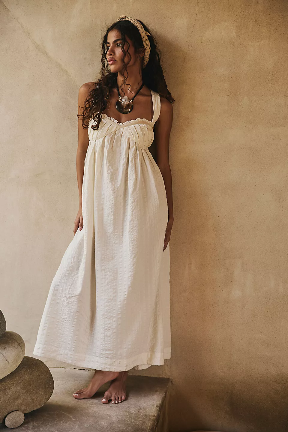 Free People | Falling Sun Puff Sleeve Midi Dress