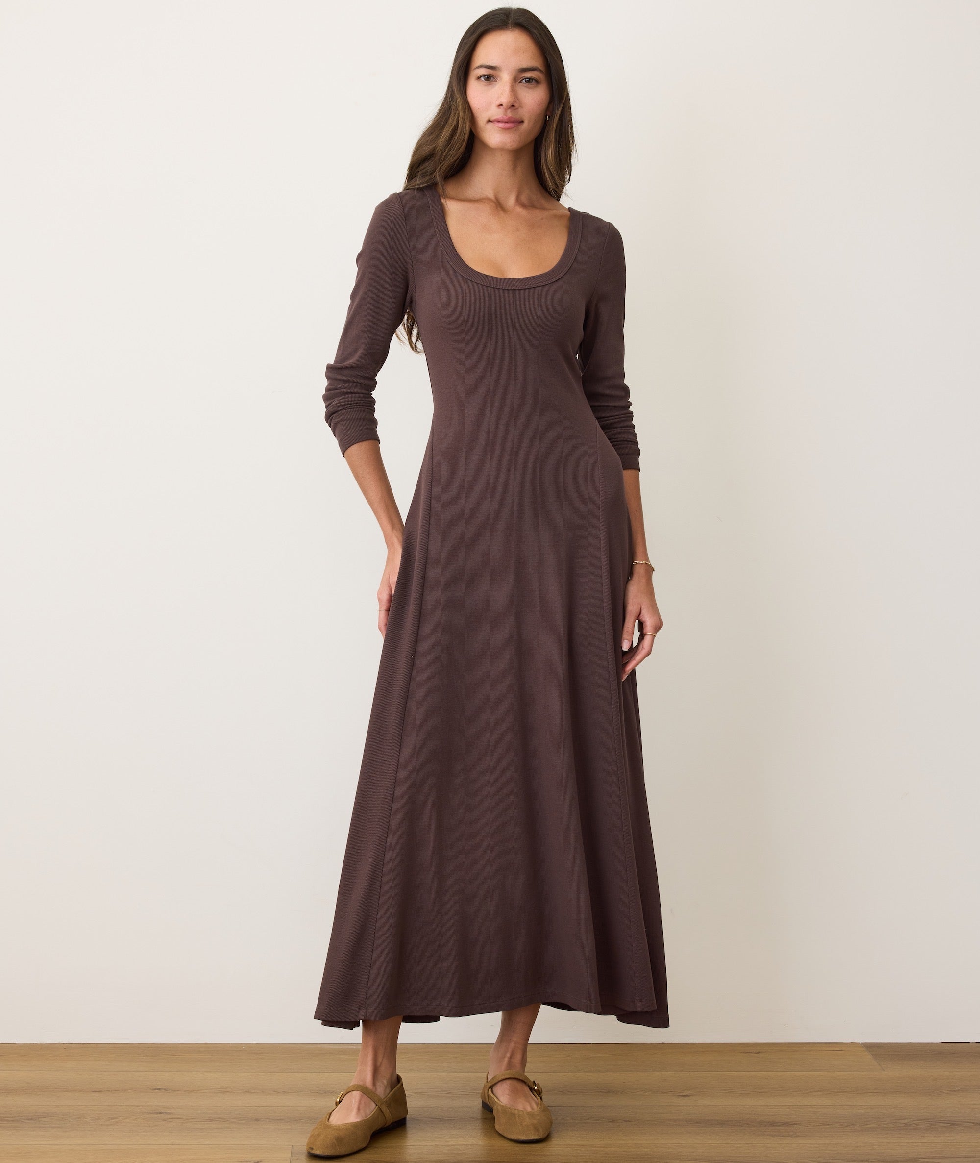 lexi rib poplin midi dress Women's Lexi Rib Fit And Flare Midi Dress | Black