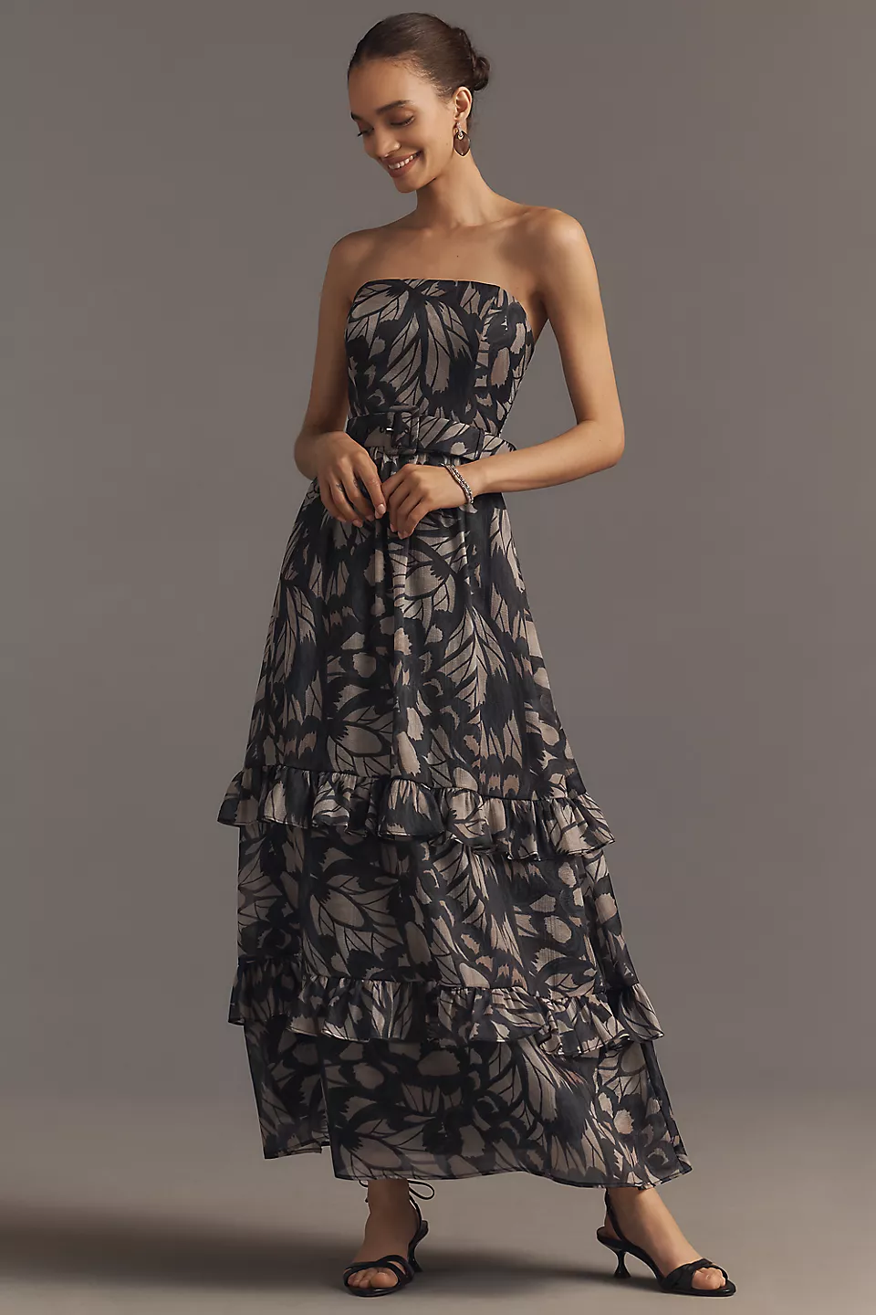 HUTCH | Gabriella V-Neck Drop-Waist Maxi Dress