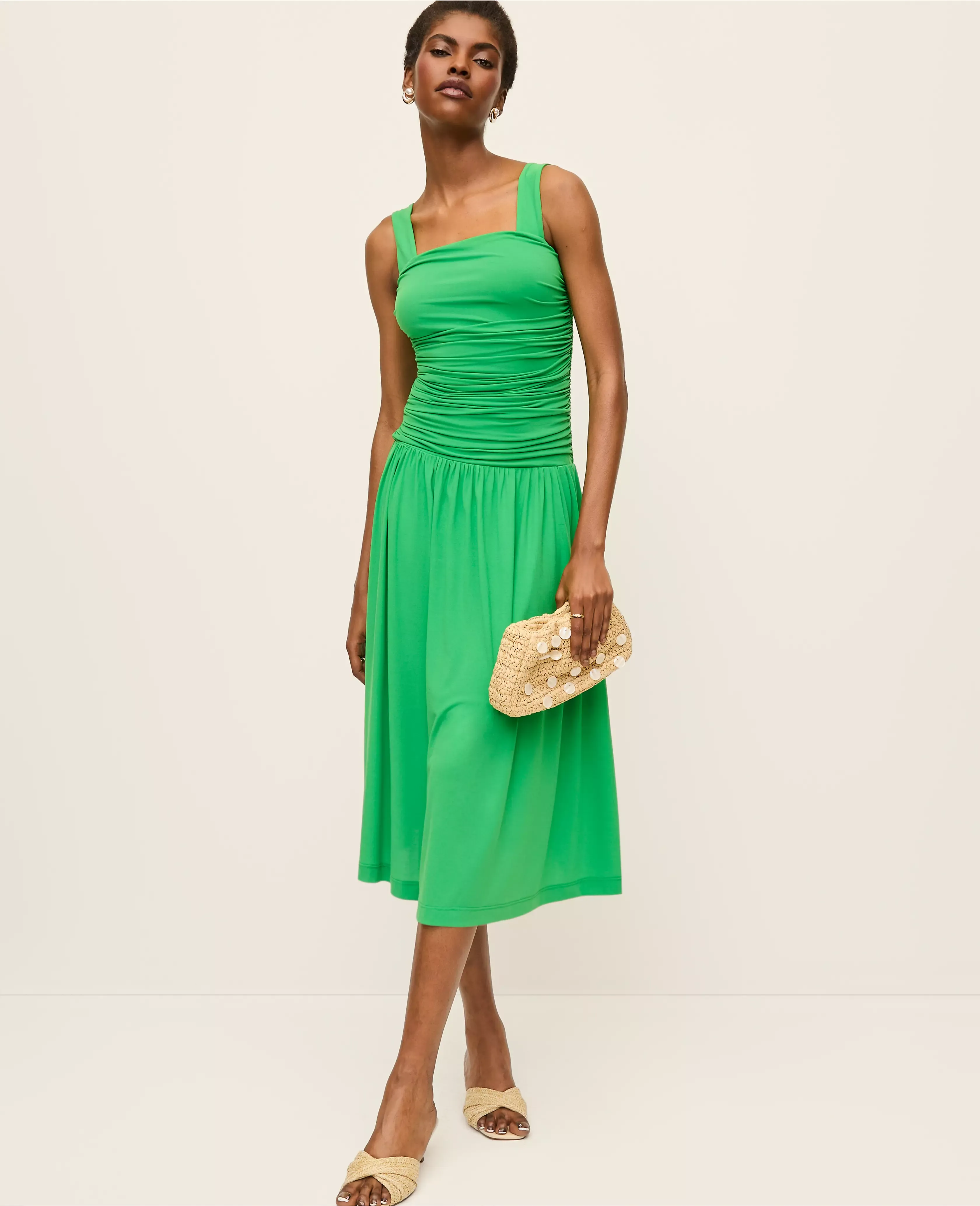 knee length dresses for ladies Women's European Cotton Off-Shoulder Midi Dress - Mila Dress main image 1