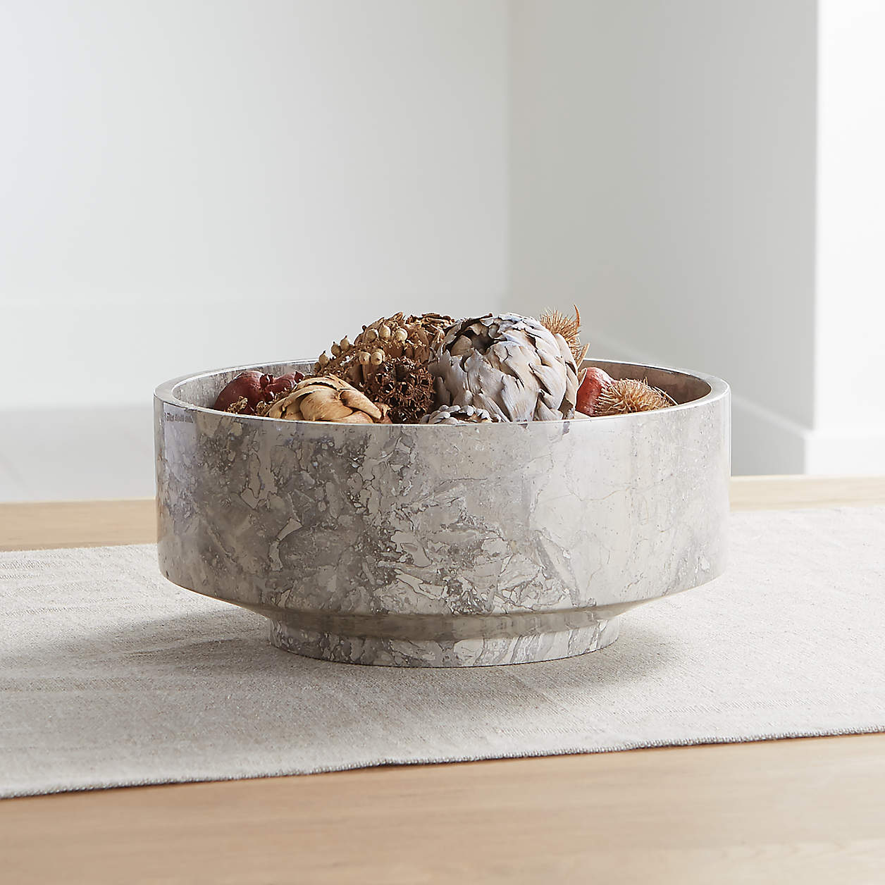 Crate & Barrel Flint Marble Bowl