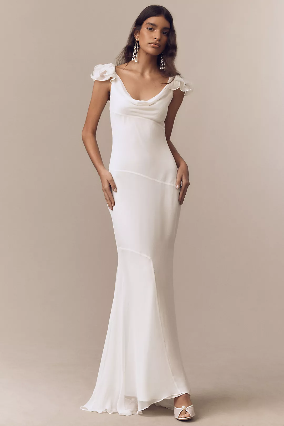 de la vali puff-sleeve silky maxi dress De La Vali Puff-Sleeve Maxi Dress - White