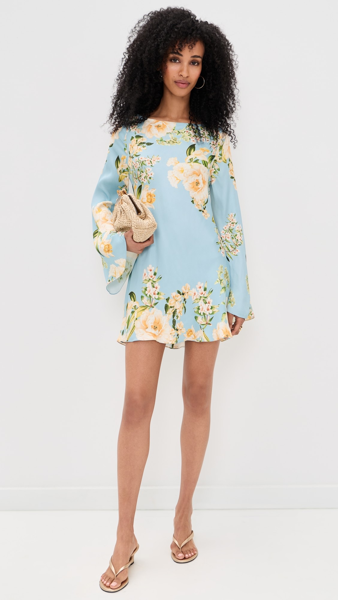bhldn off the shoulder 3d floral mini dress BHLDN Off-The-Shoulder 3D Floral Mini Dress