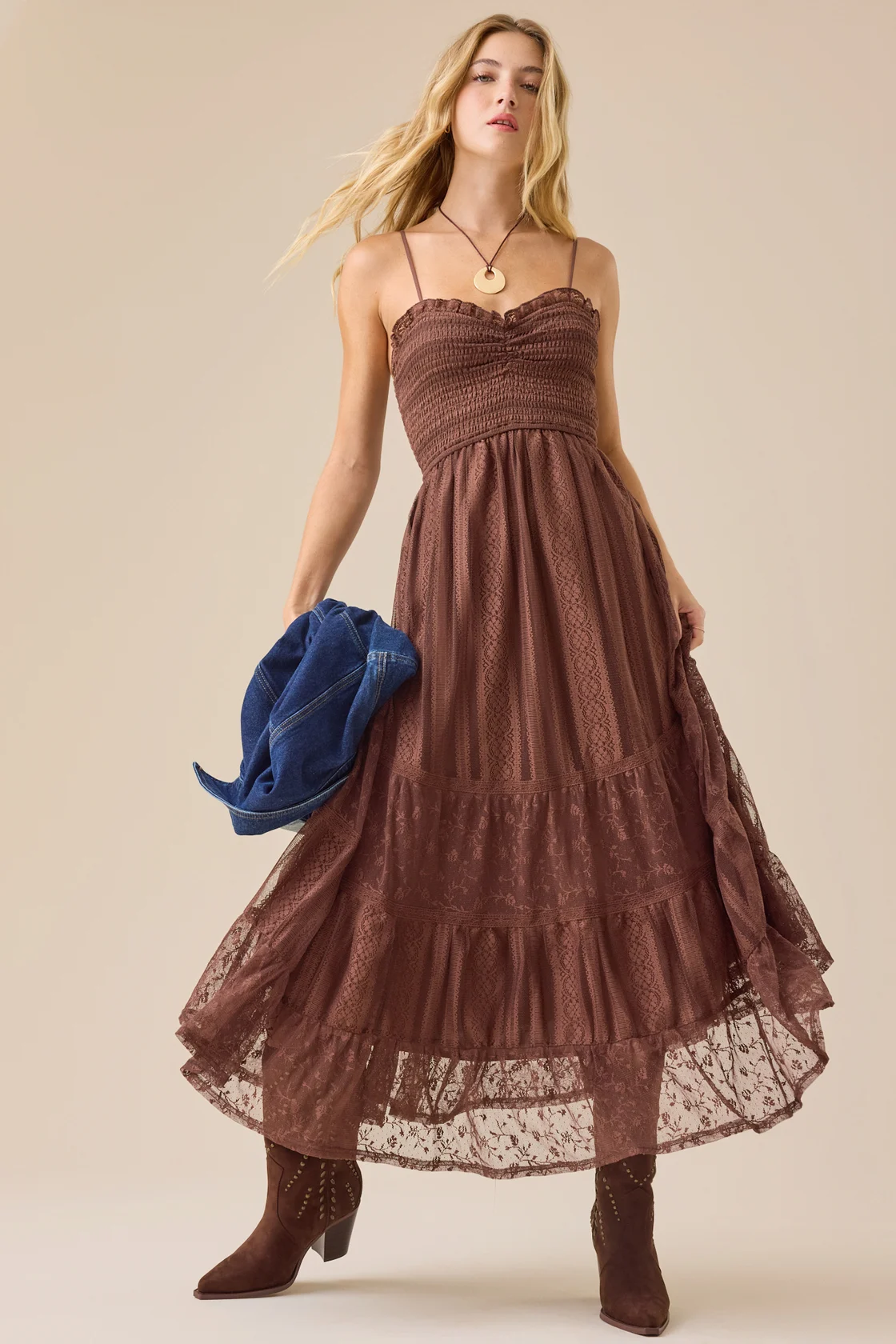 chinese dress ladies Tamia Floral Lace Bustier Midi Dress main image 1