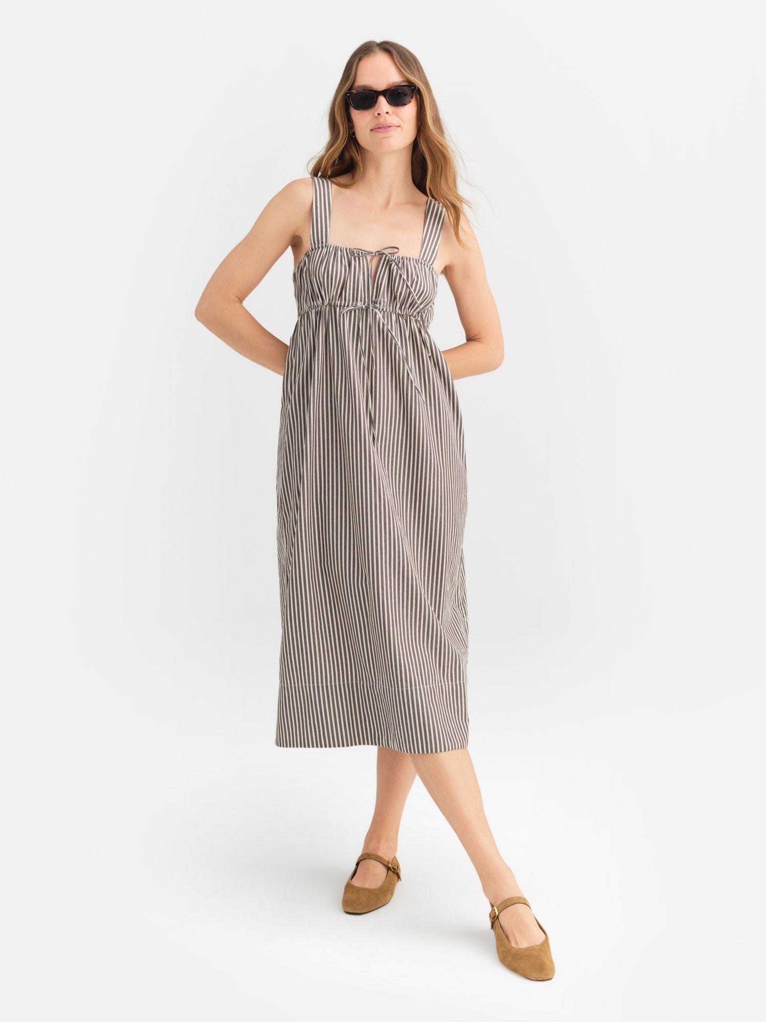 lexi rib poplin midi dress Marine Layer Lexi Rib Long-Sleeve Midi Dress
