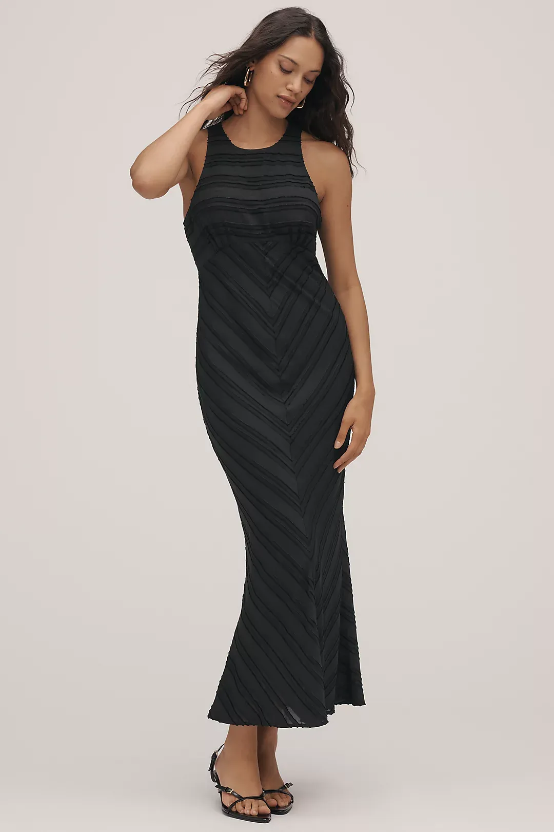 astr the label square neck midi dress ASTR the Label | Lahela Smocked Midi Dress in Blue Stripe
