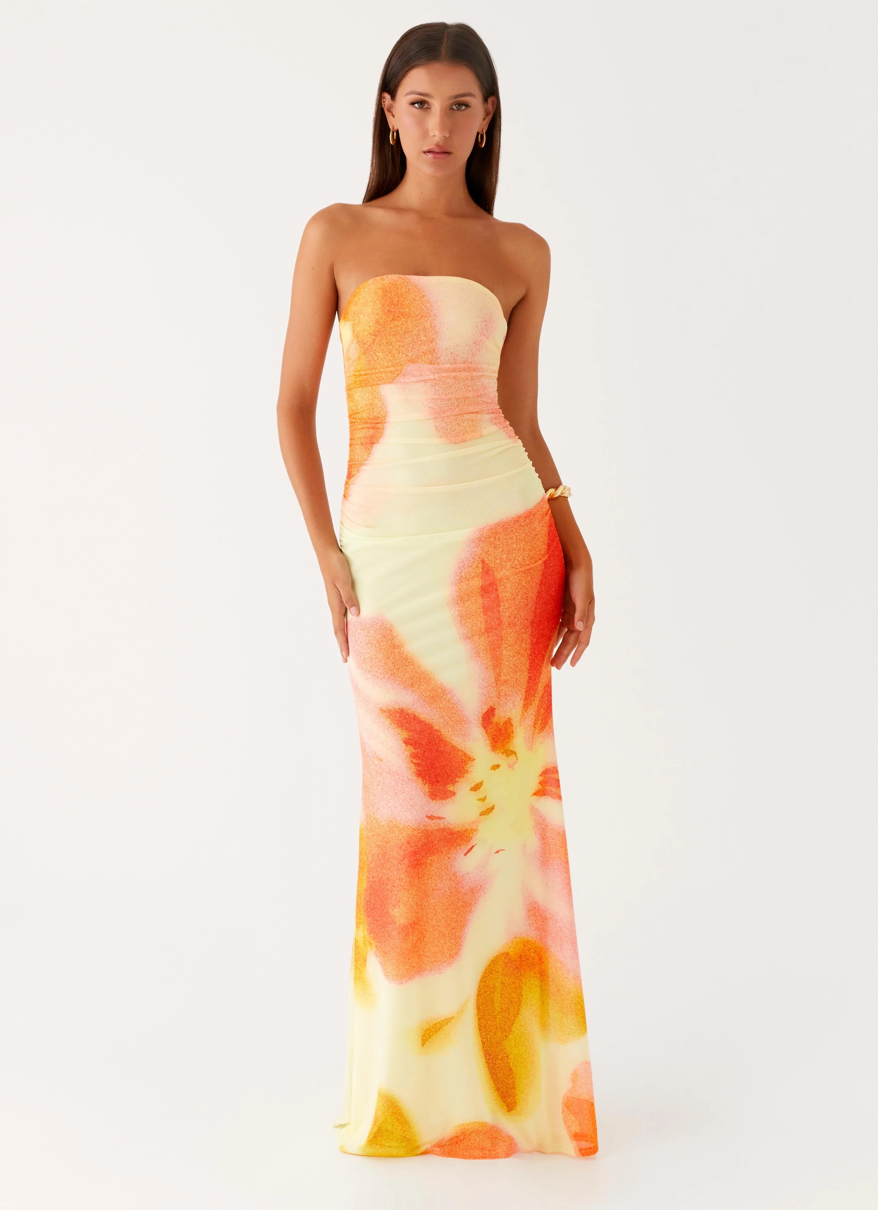 halter neck silk maxi dress Sage Cinched Satin Halter Maxi Dress main image 1