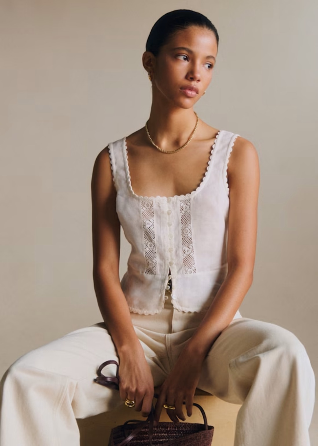 SEZANEレーストップス34 XS〜S Sézane | Luziana Top