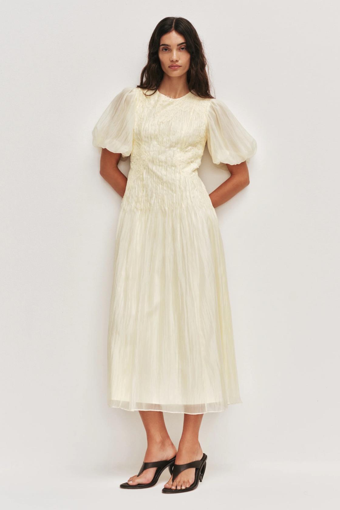 knee length dresses for ladies Horizon Pintucked Midi Dress main image 1