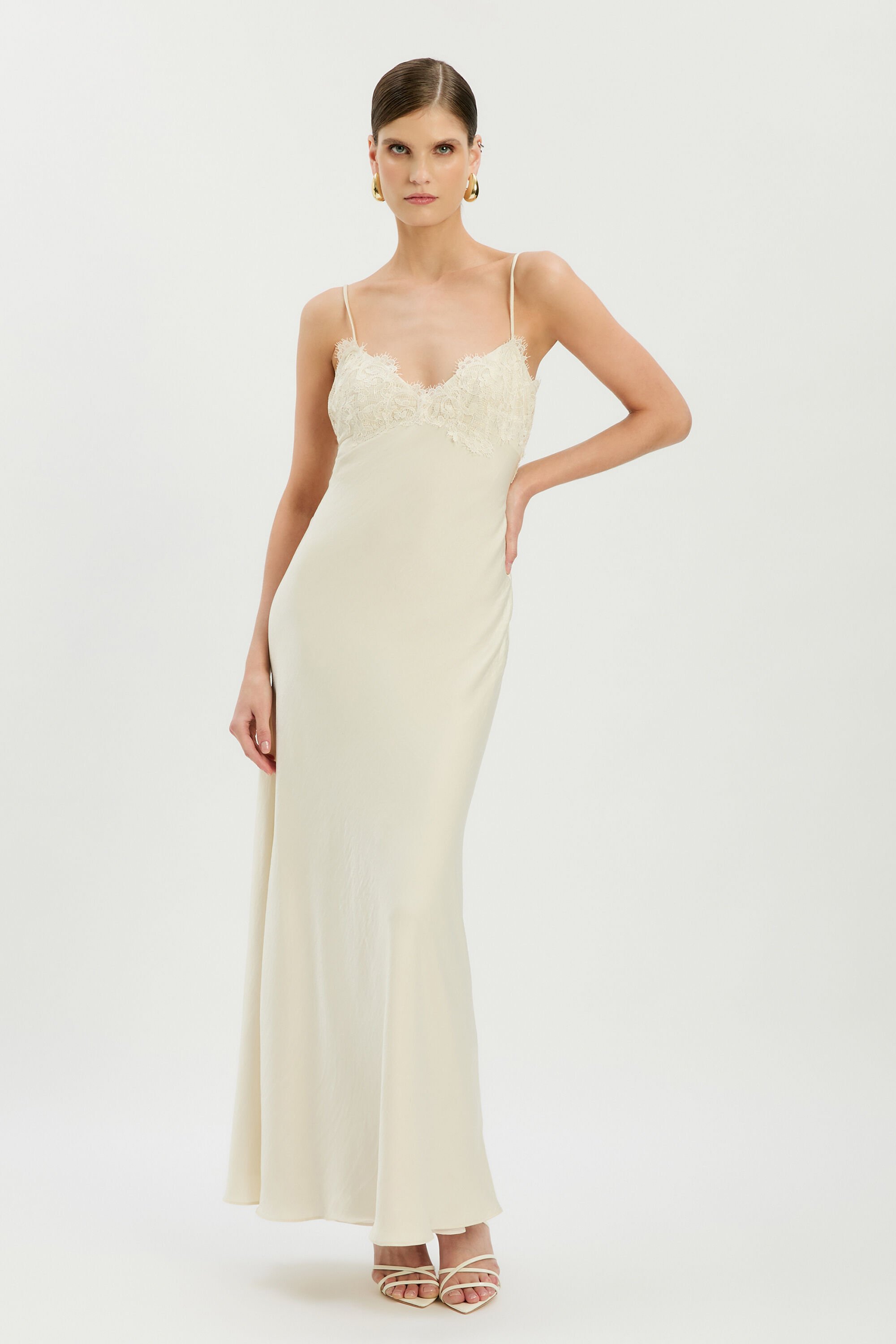ILA | Brittany Satin Lace Maxi Dress