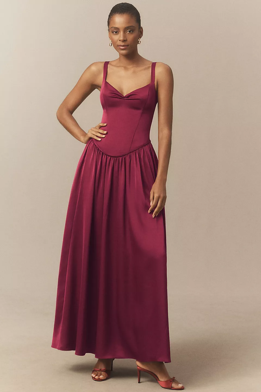 BHLDN | Sleeveless Square-Neck Corset Maxi Dress