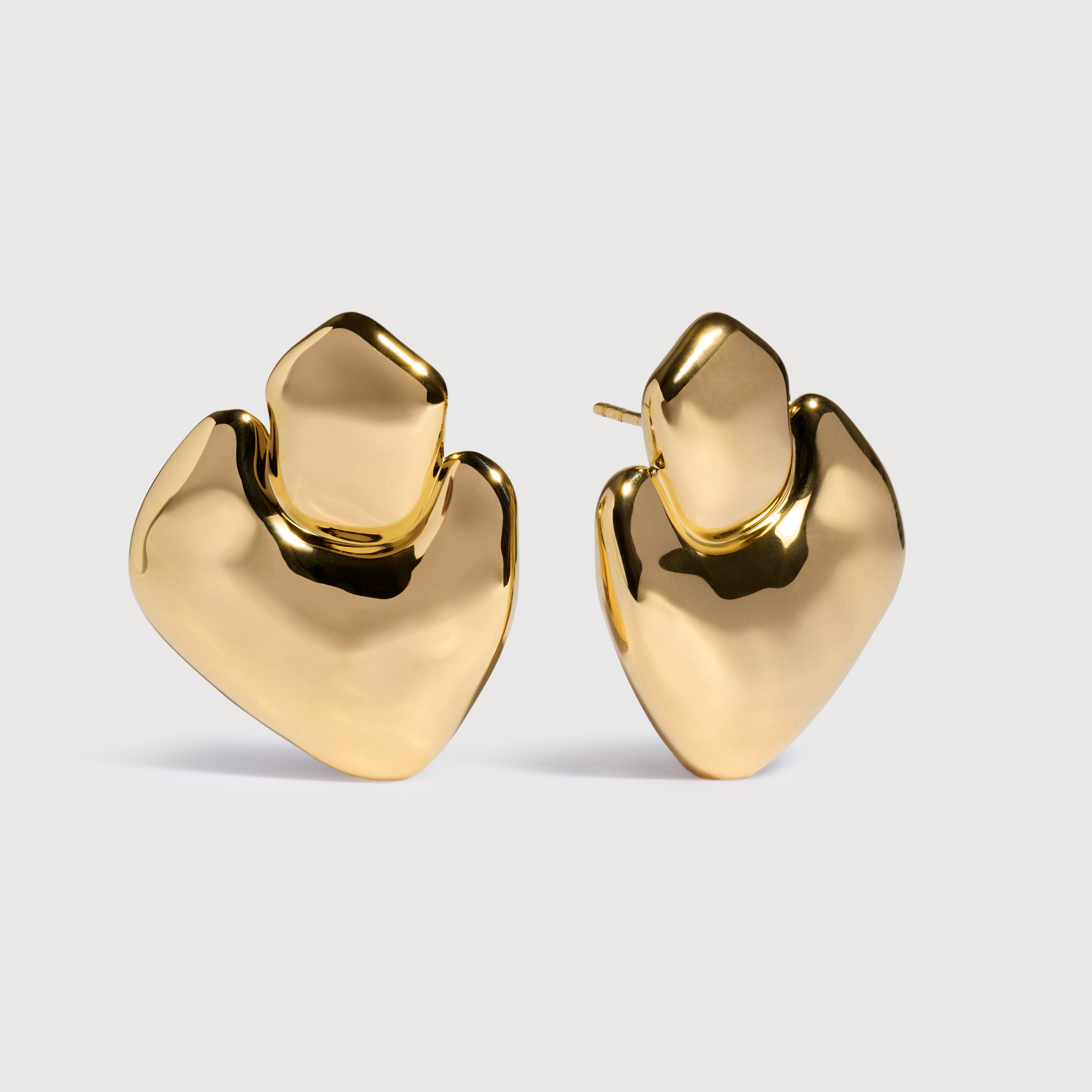 Authentic MONICA VINADER Gold Sculptural Curved Stud Earrings Nura Wrap Stud Earrings in 18k Gold Vermeil on Sterling  main image 2
