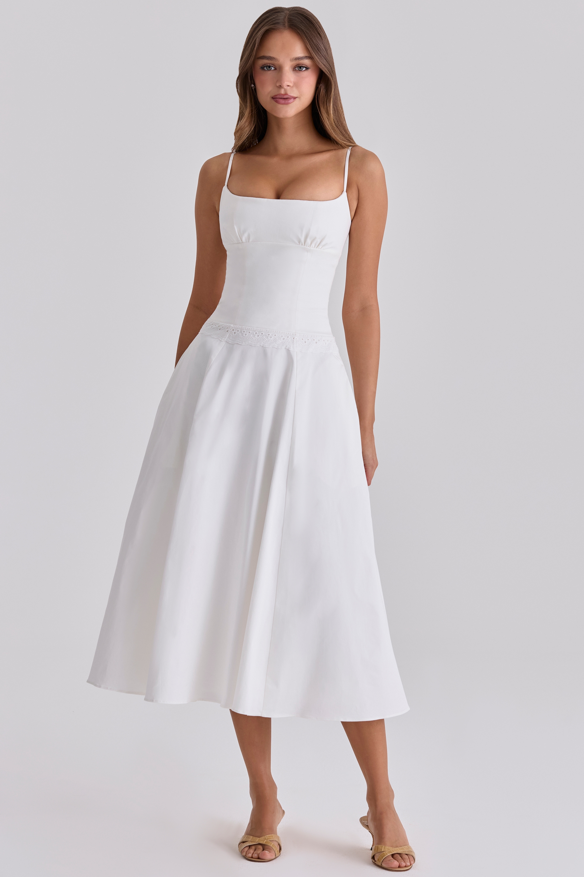 house of cb white drop waist dress House of CB - Charmaine Corset Maxi Dress - White
