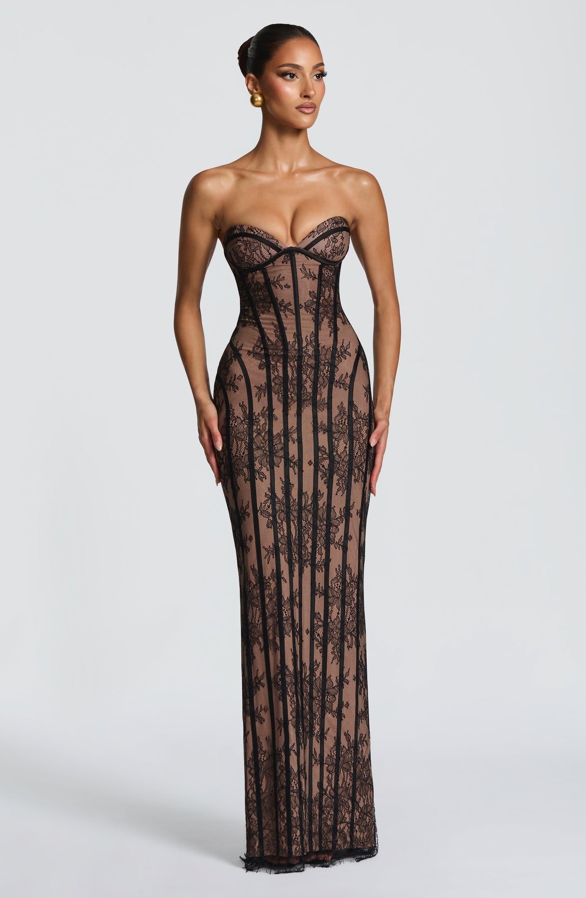 black cotton strapless maxi dress Isabella Black Strapless Maxi Dress