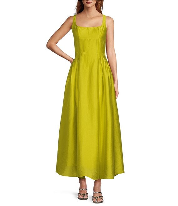 Antonio Melani | Joy Crinkle Textured Halter Neck Sleeveless Midi Dress
