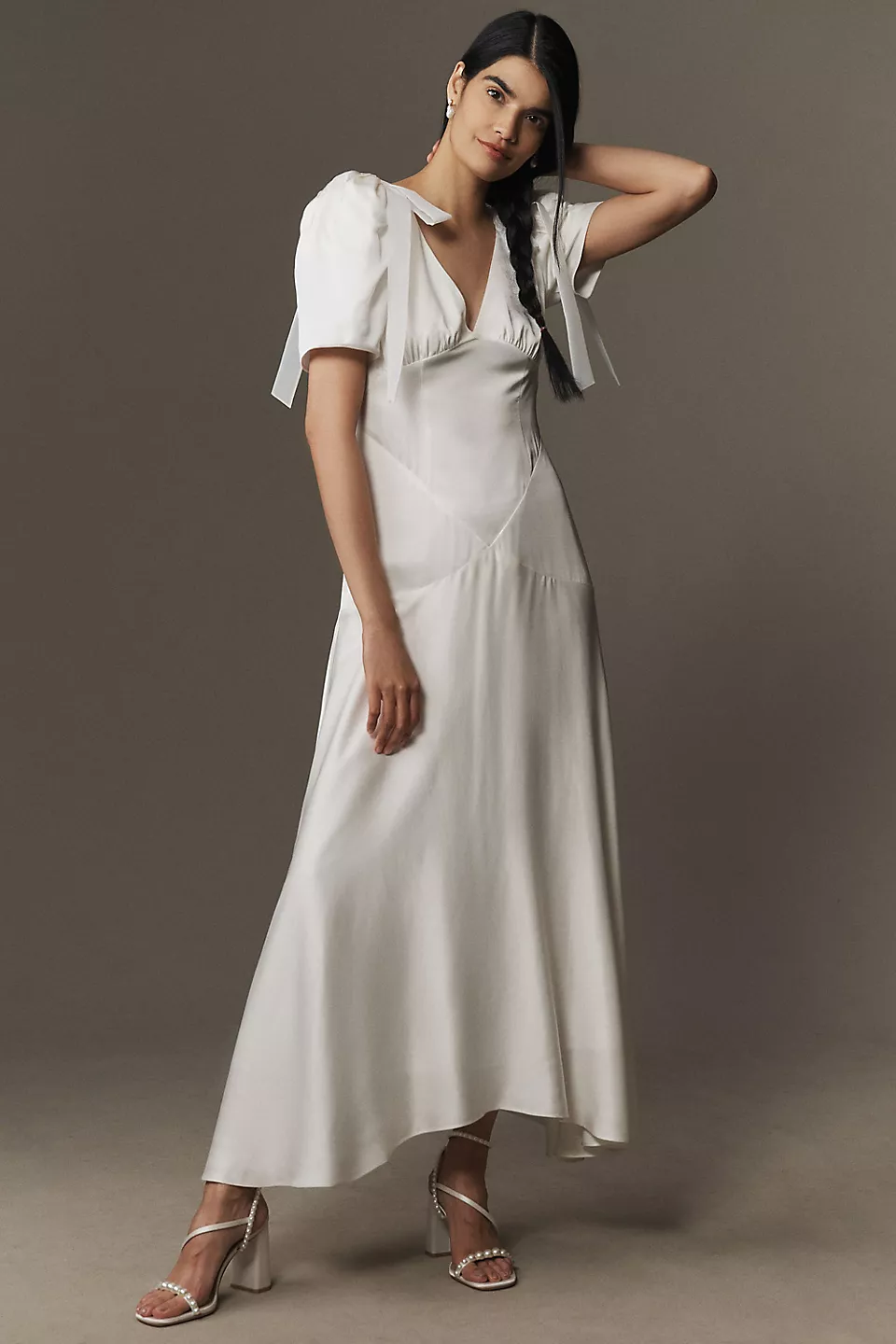 Mare Mare | Sabrina Satin Slip Dress with Chiffon Cape
