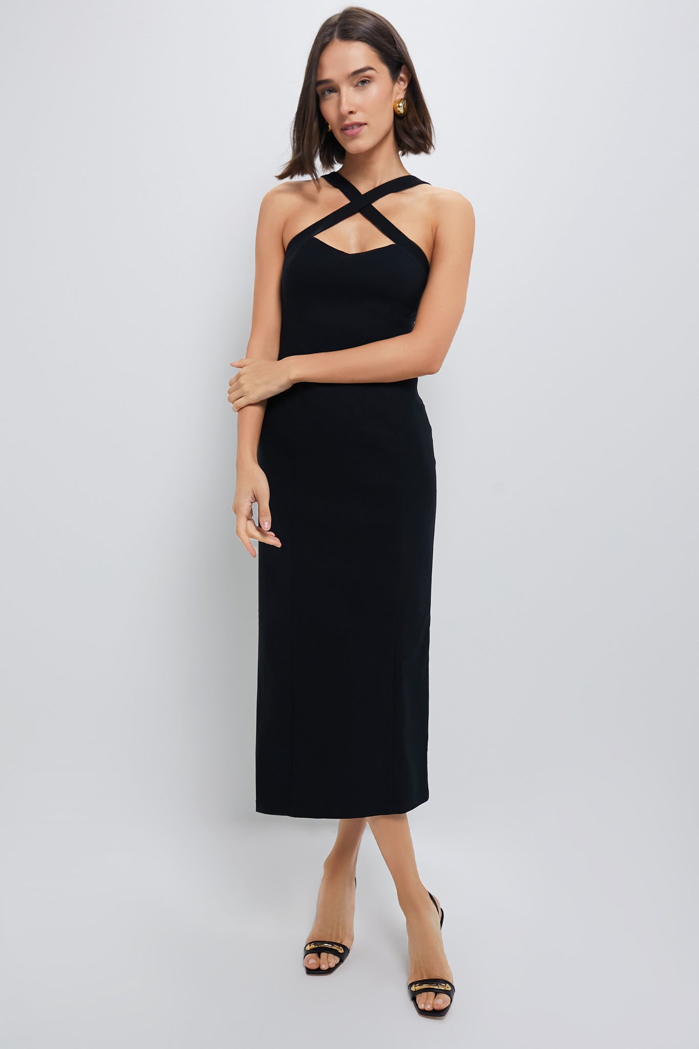 Hyacinth House | Black & Cream Charlotte Knit Midi Dress