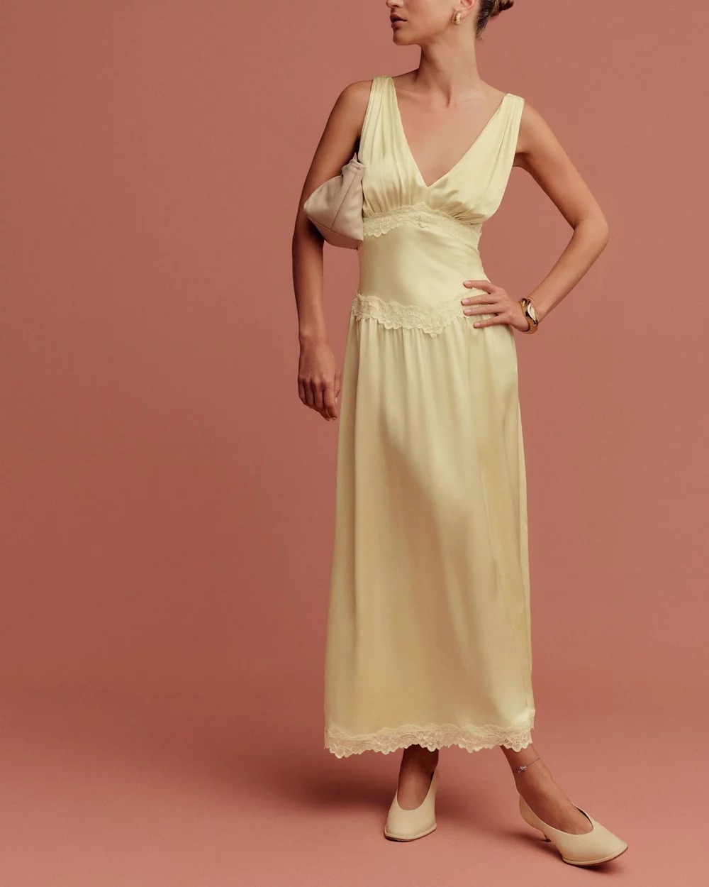 serafina silk dress reformation Reformation Serafina Silk Dress | Brown
