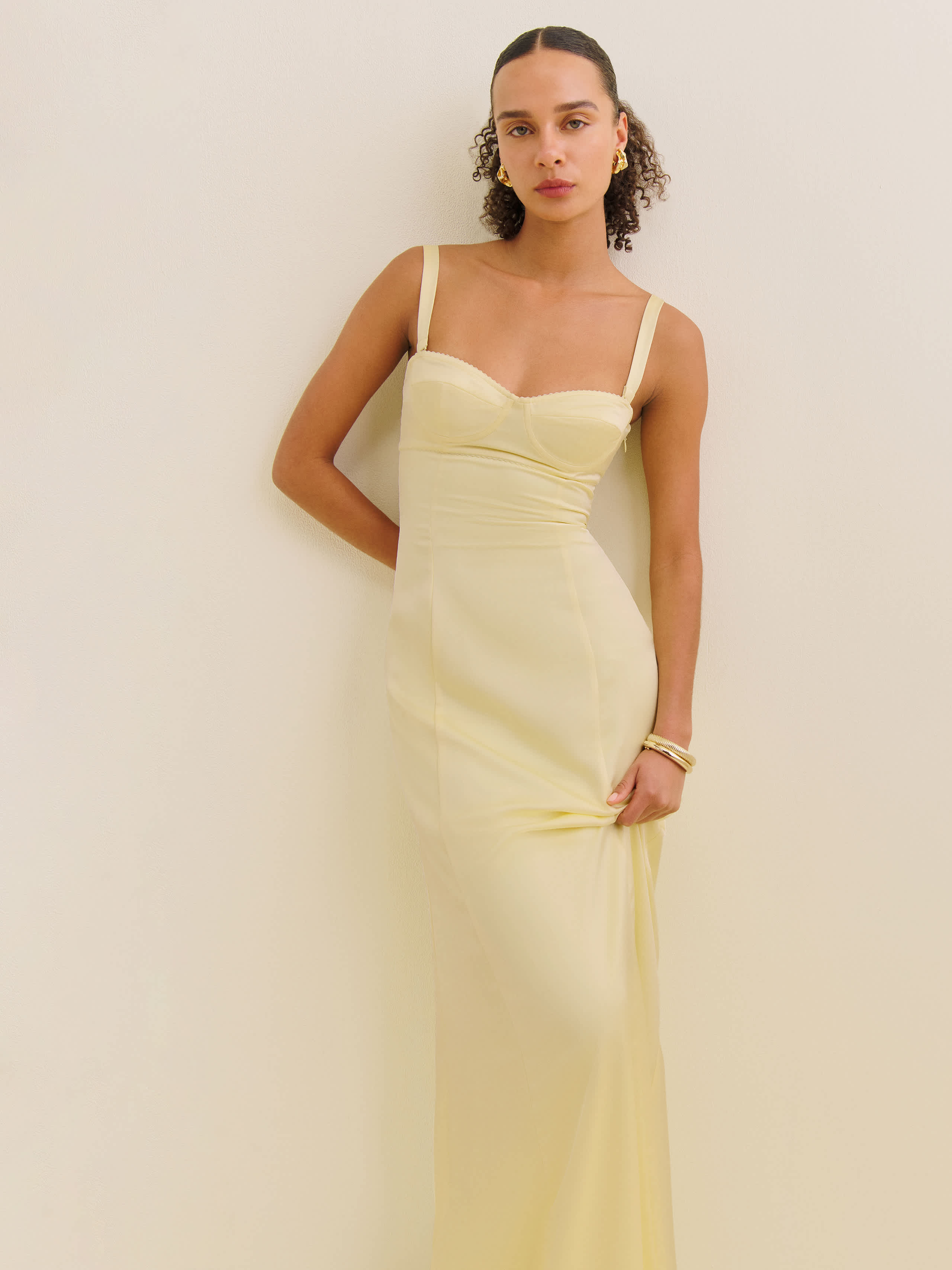 Reformation | Ariyah Corset Satin Maxi Dress