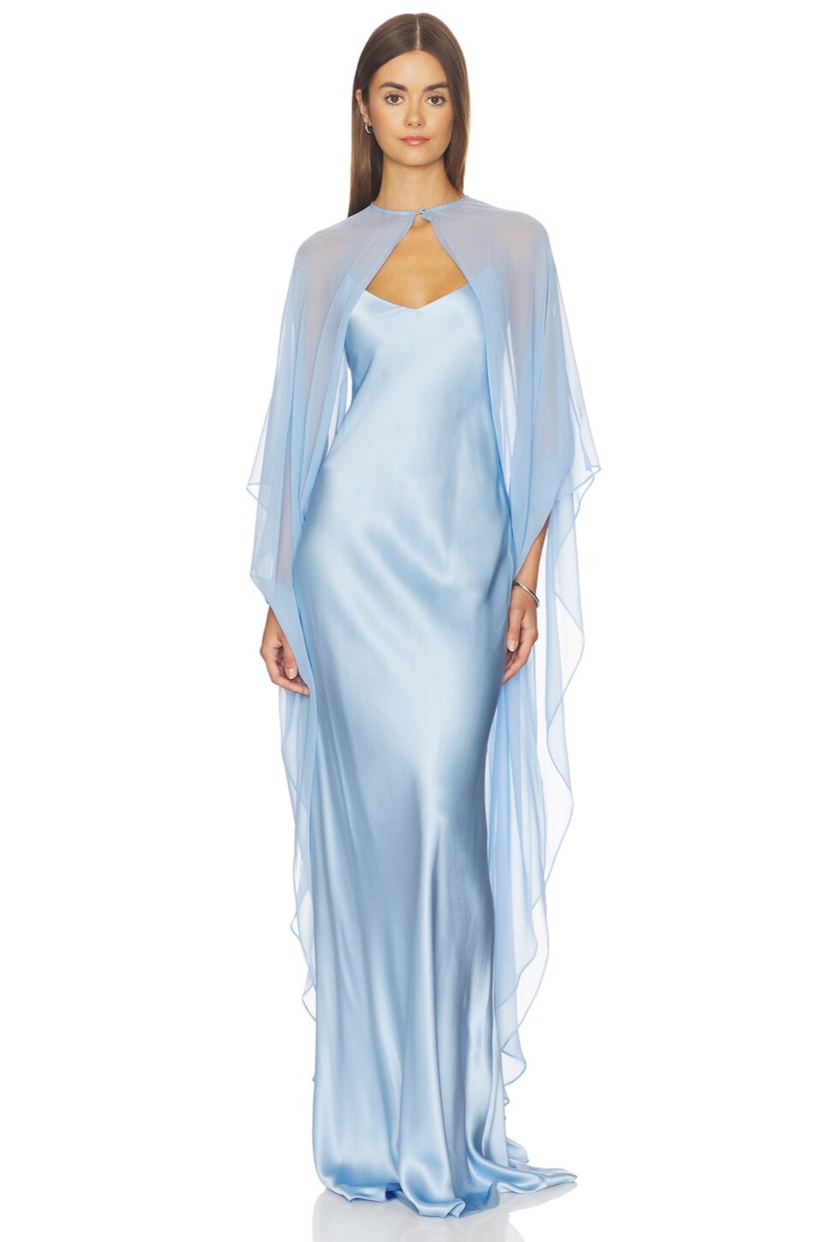 the sabine dress in silk chiffon in hydrangea blue The Sabine Dress In Silk Chiffon In Hydrangea Blue