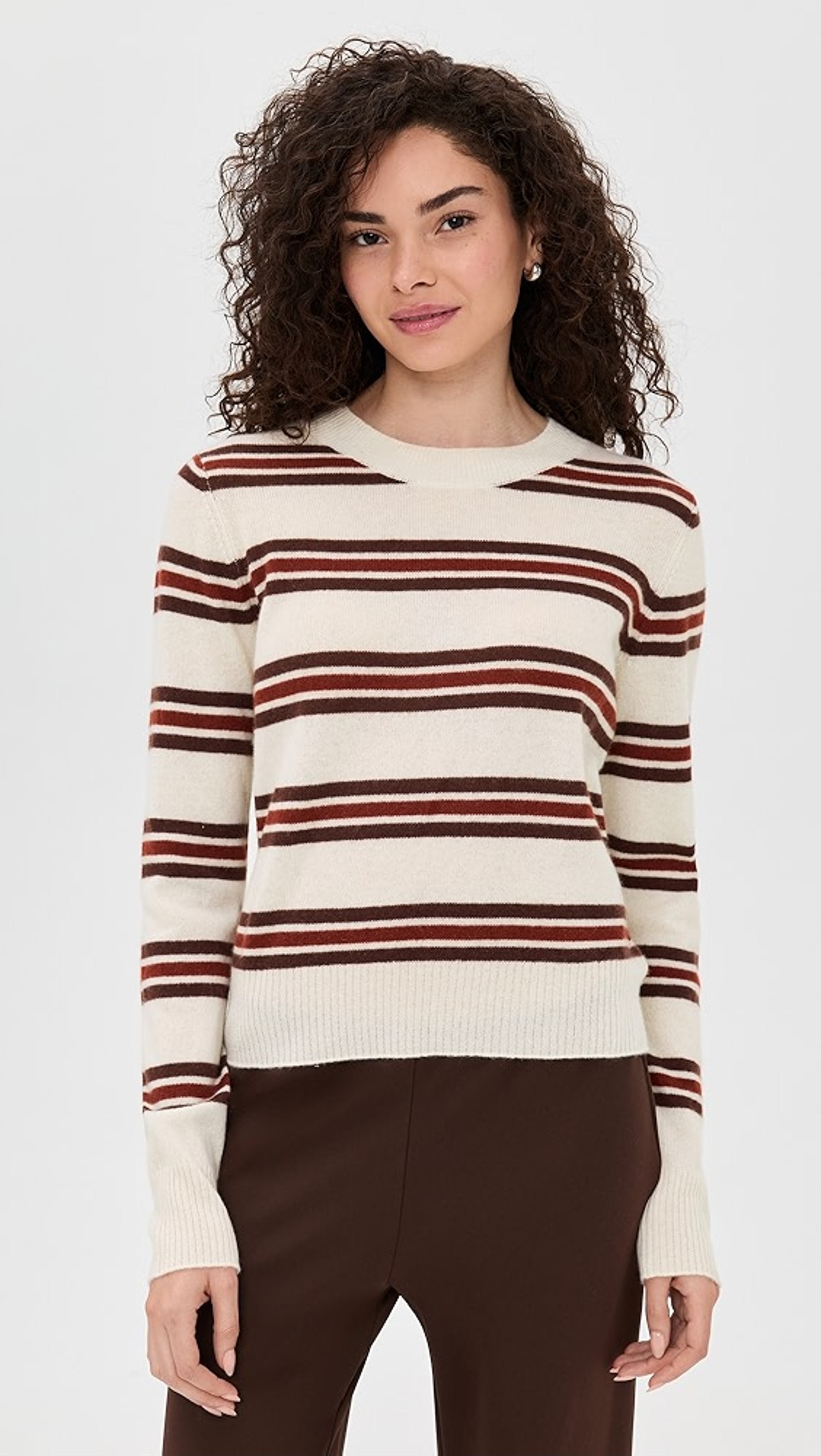 Nikki Cashmere Crew Sweater (fitted crewneck, substituted for a fitted turtleneck)