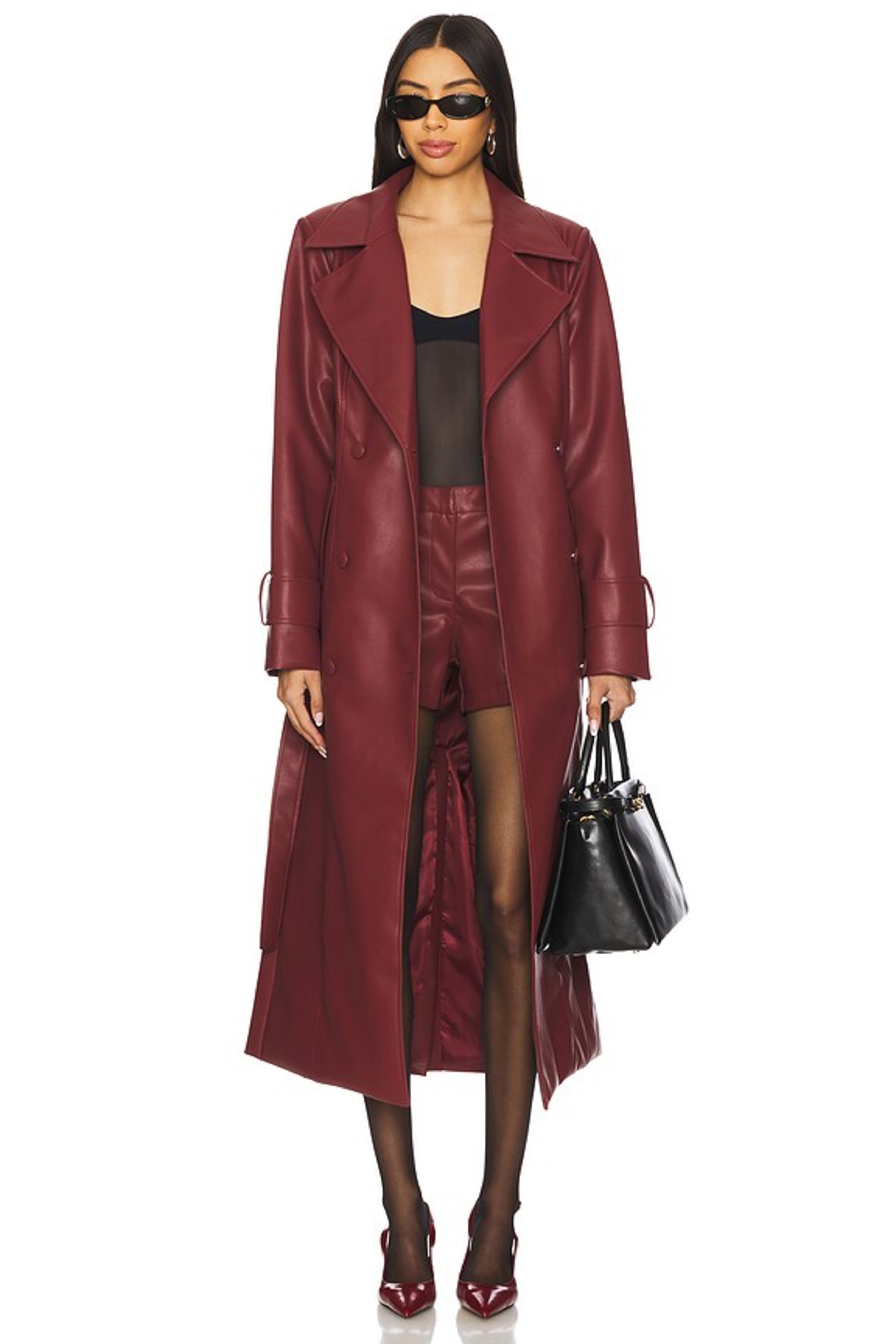 REVOLVE | Sndys x Revolve Tyra Faux Leather Trenchcoat