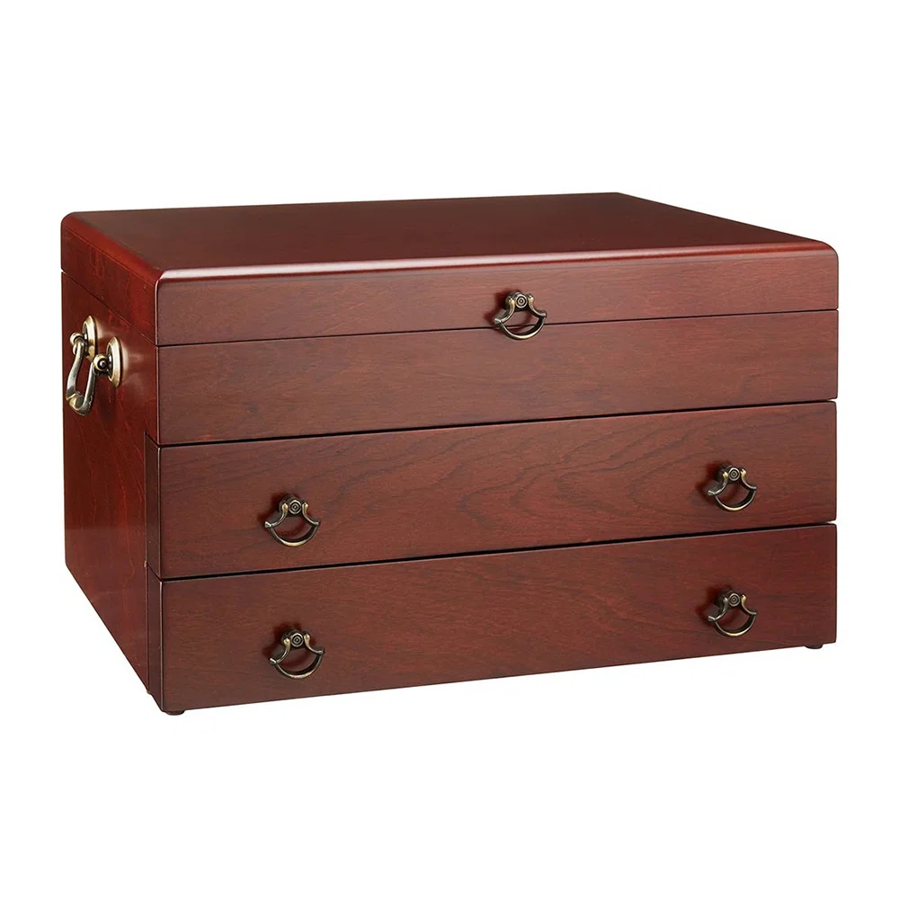 Bristol Grande Mahogany Silverware Chest with Brown Lining