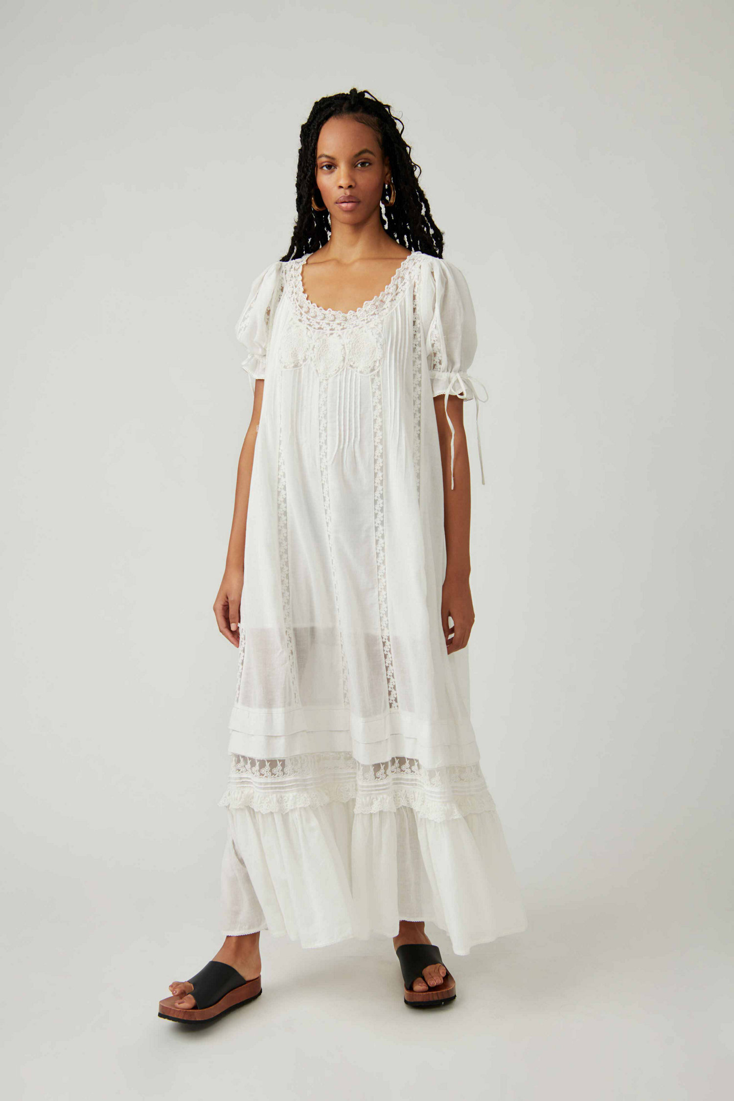 Free People | Falling Sun Puff Sleeve Midi Dress
