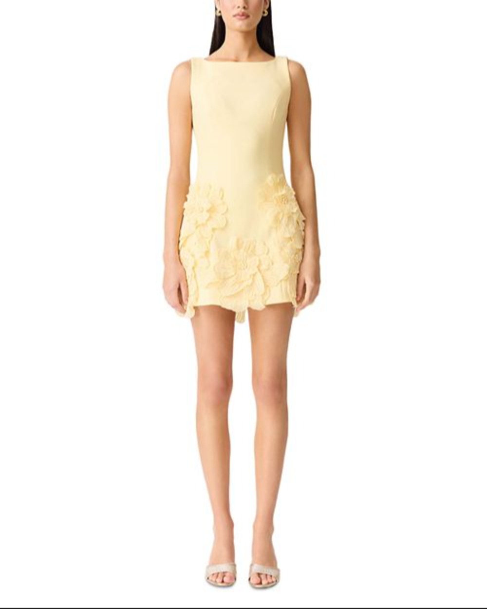 strapless open back dress ELLIATT Claudia Short Sleeve 3D Flower Mini Dress main image 0