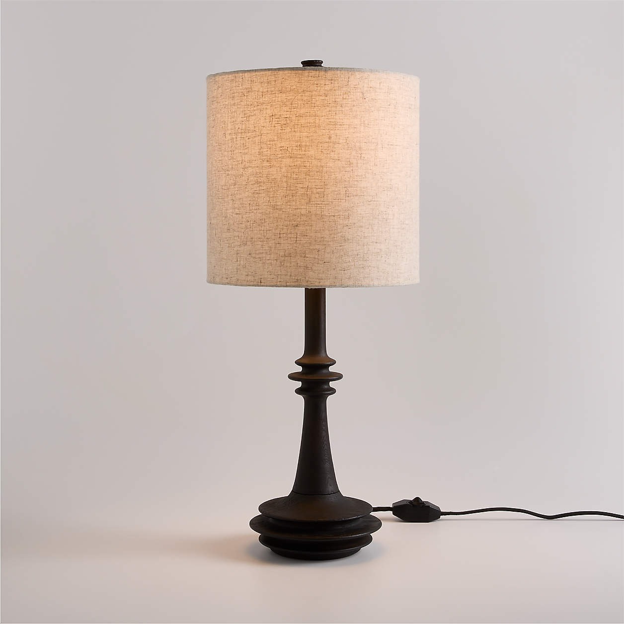 Crate & Barrel Turned Wood Table Lamp