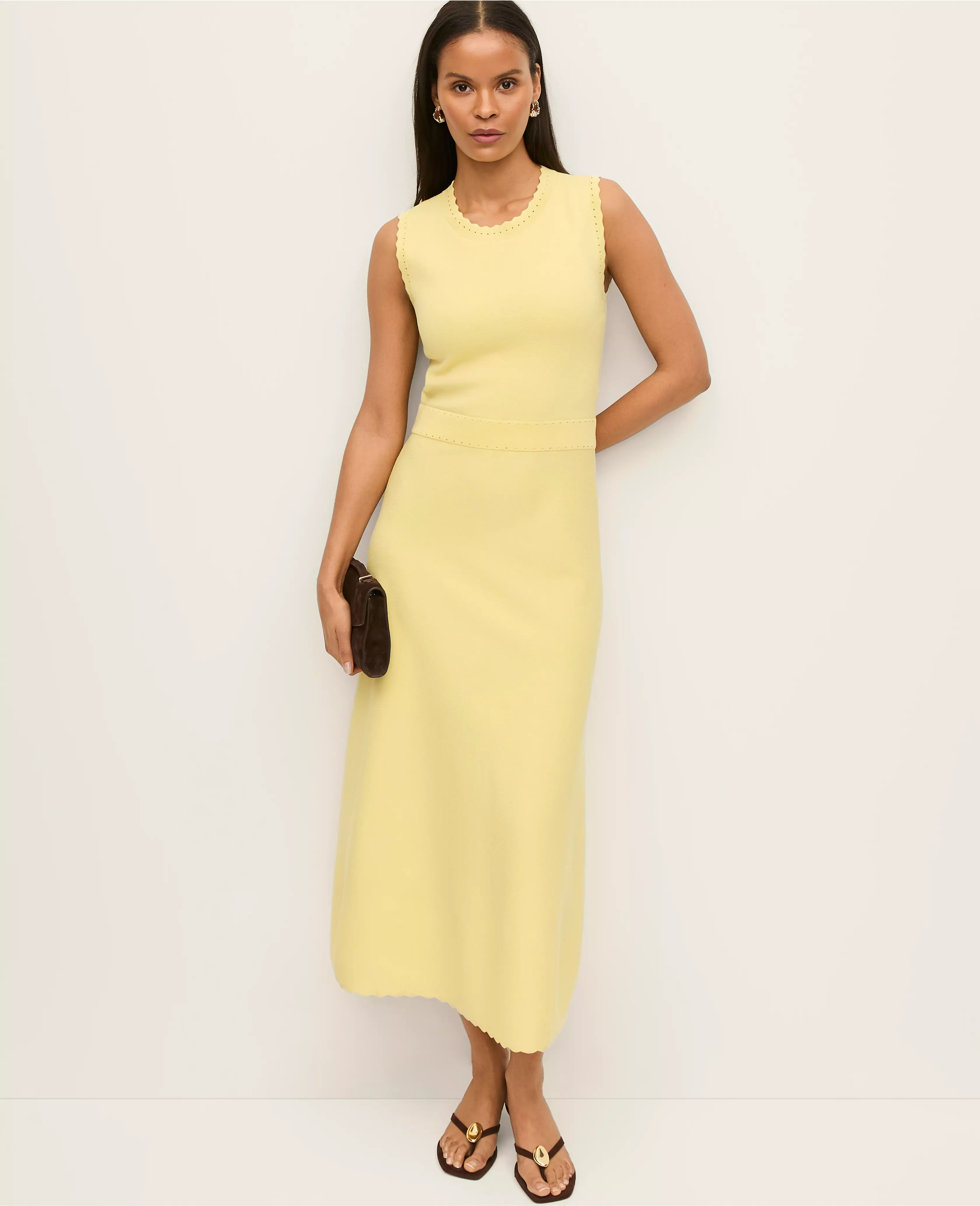 asymmetrical smocked bodice midi dress Smocked Midi Dress