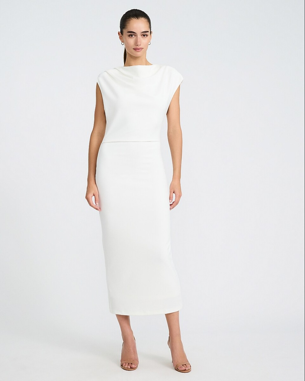 Nordstrom | Ruched Funnel Neck Midi Dress