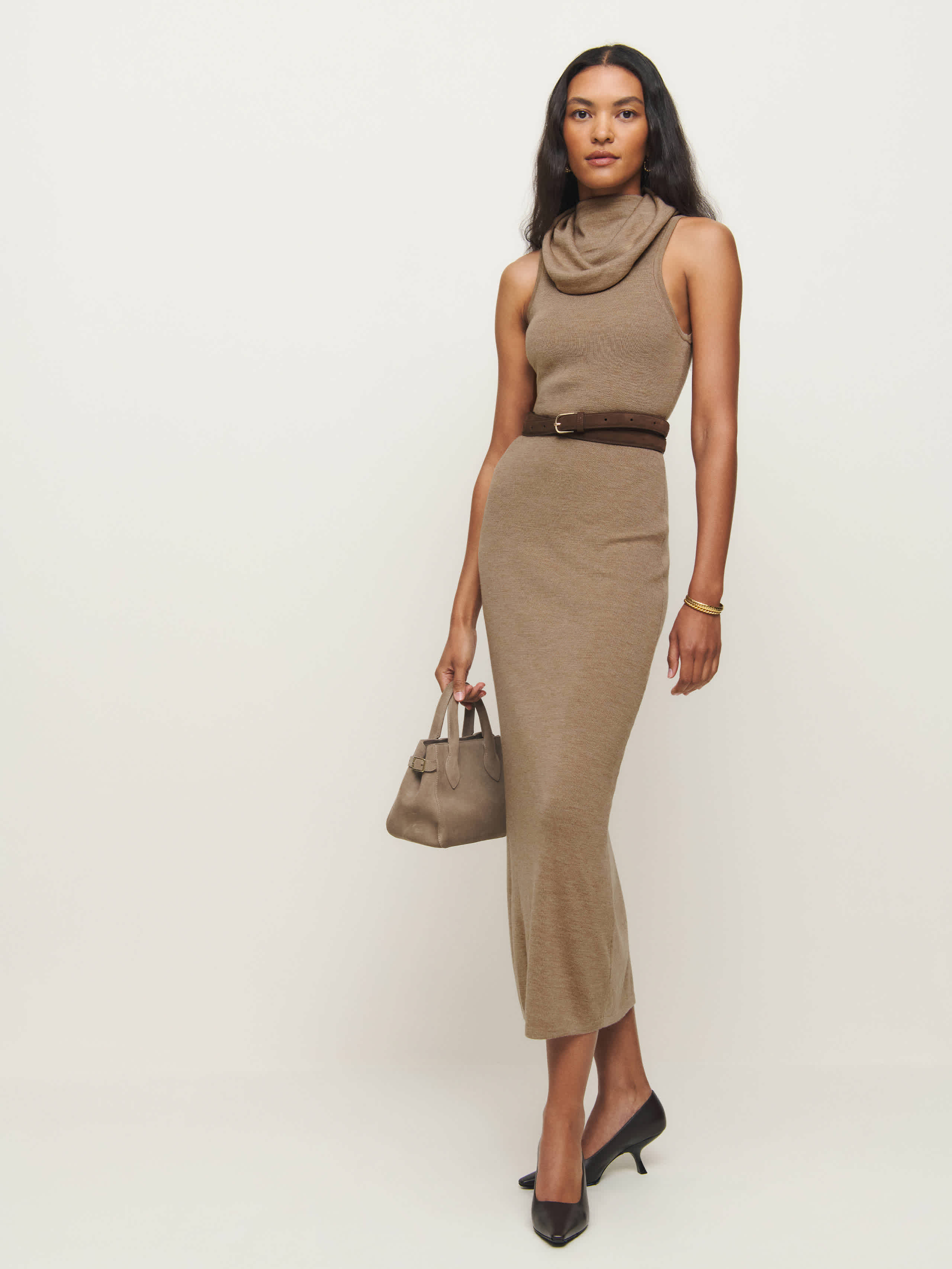 eva regenerative merino sheer sweater dress Reformation