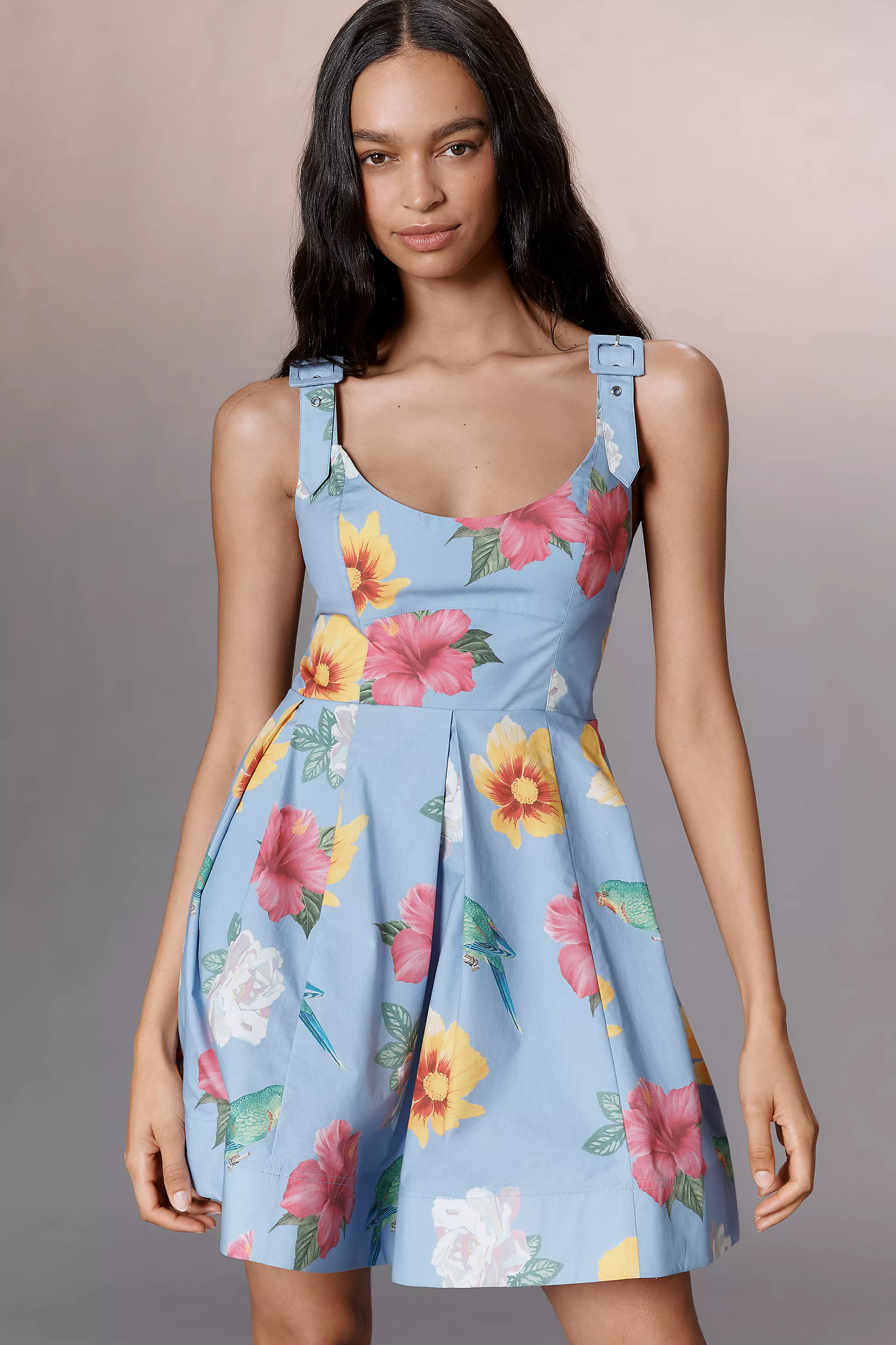 Maeve | Smocked Rosette Drop-Waist Mini Dress
