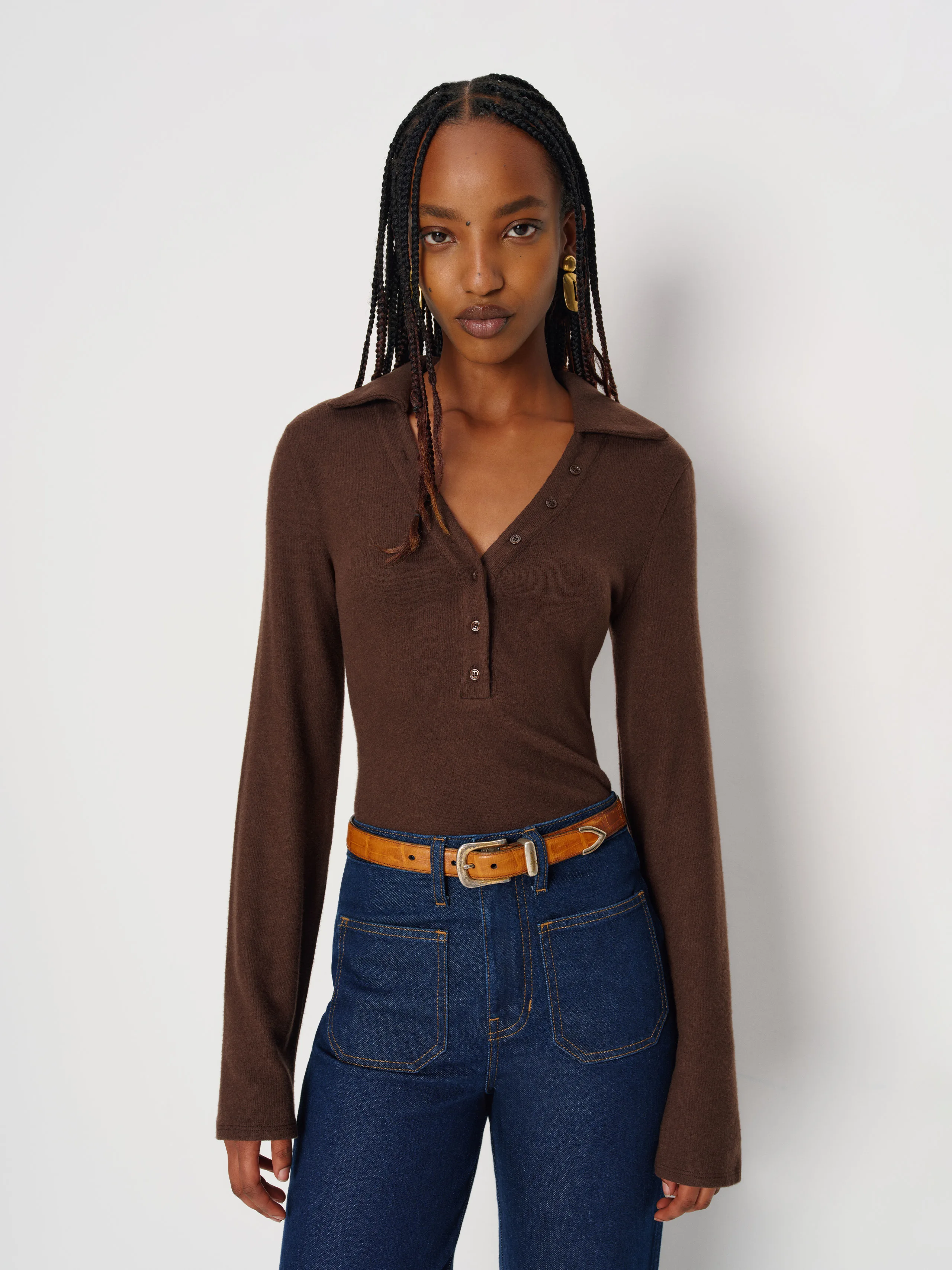 Reformation | Mellen Polo Knit Top