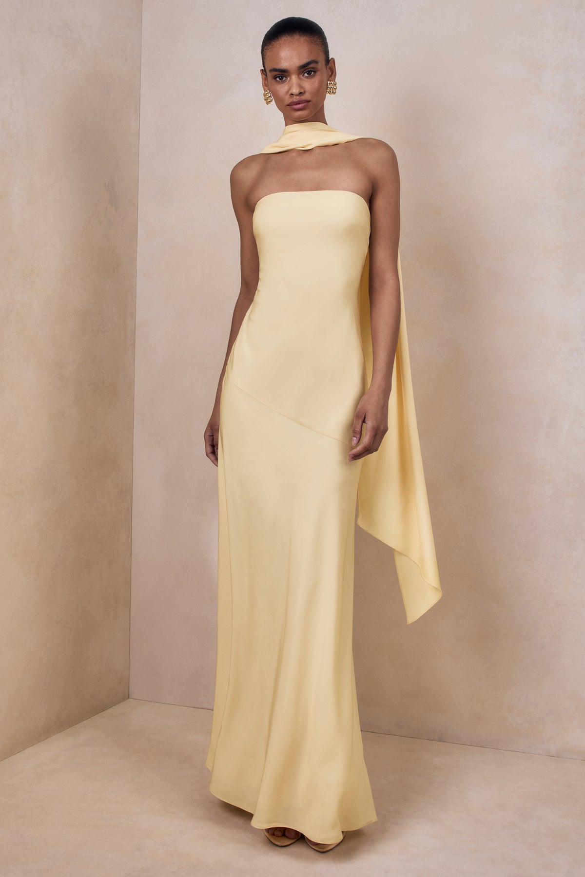 bhldn ella strapless chiffon scarf overlay midi dress BHLDN Ella Strapless Chiffon Scarf Overlay Midi Dress