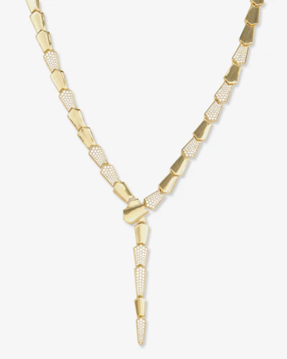 MELINDA MARIA - Pave Serpent Lariat Necklace