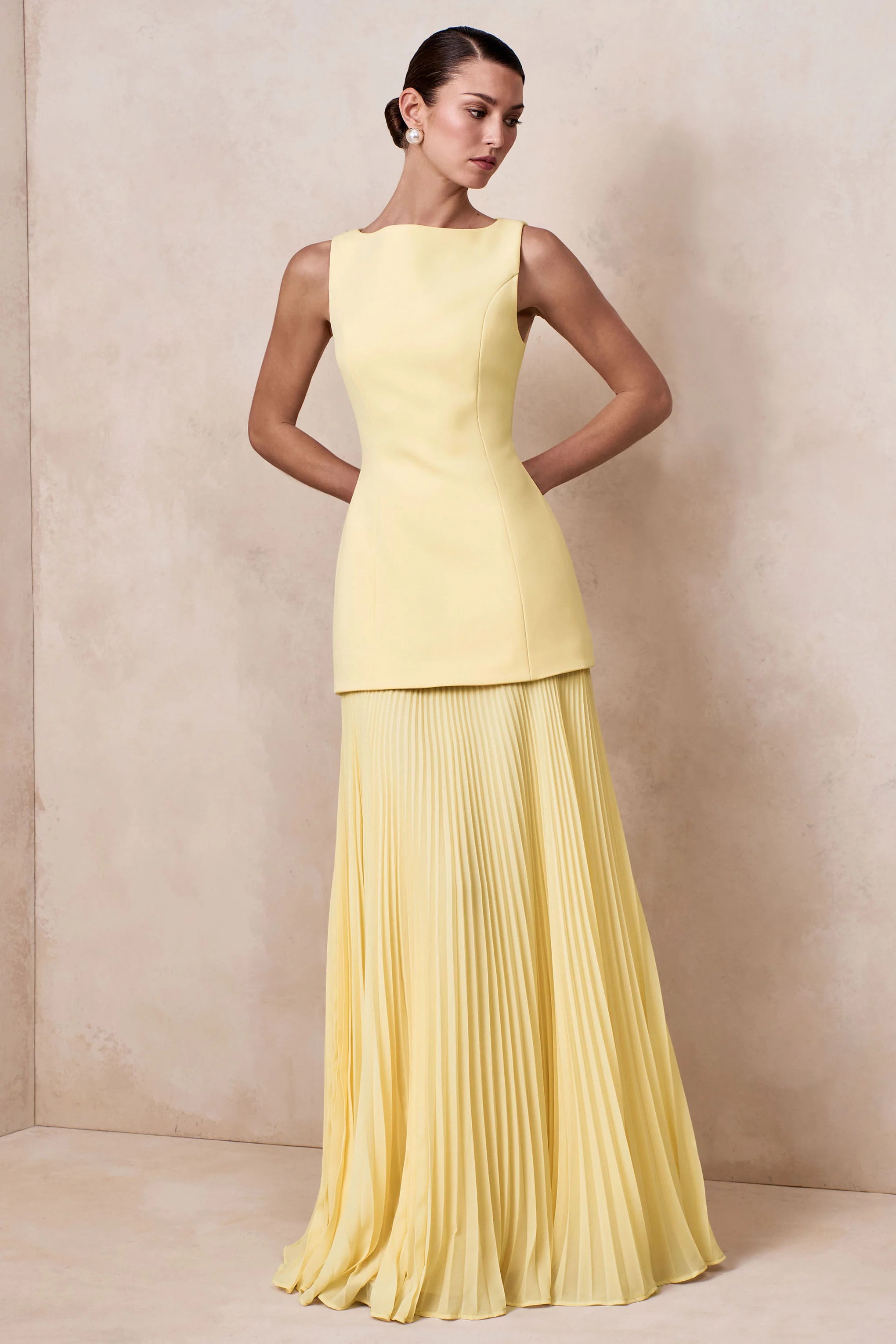 Club L London - USA | Hadley Boat-Neck Maxi Dress with Drop-Waist