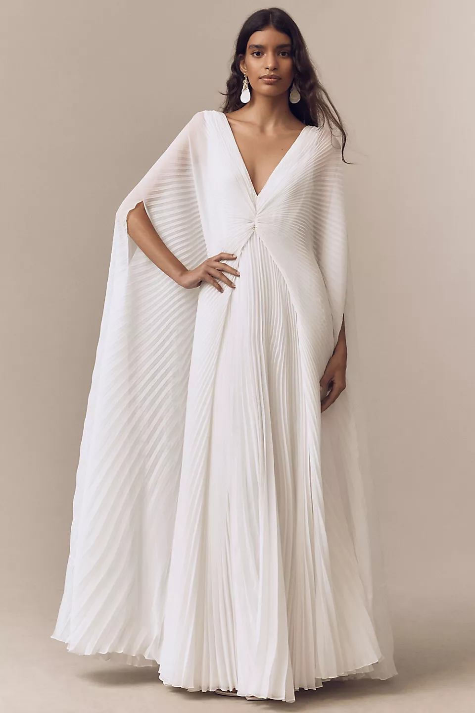l ide galerie v neck pleated column midi dress L'IDEE Gala Midi Dress by L'idee