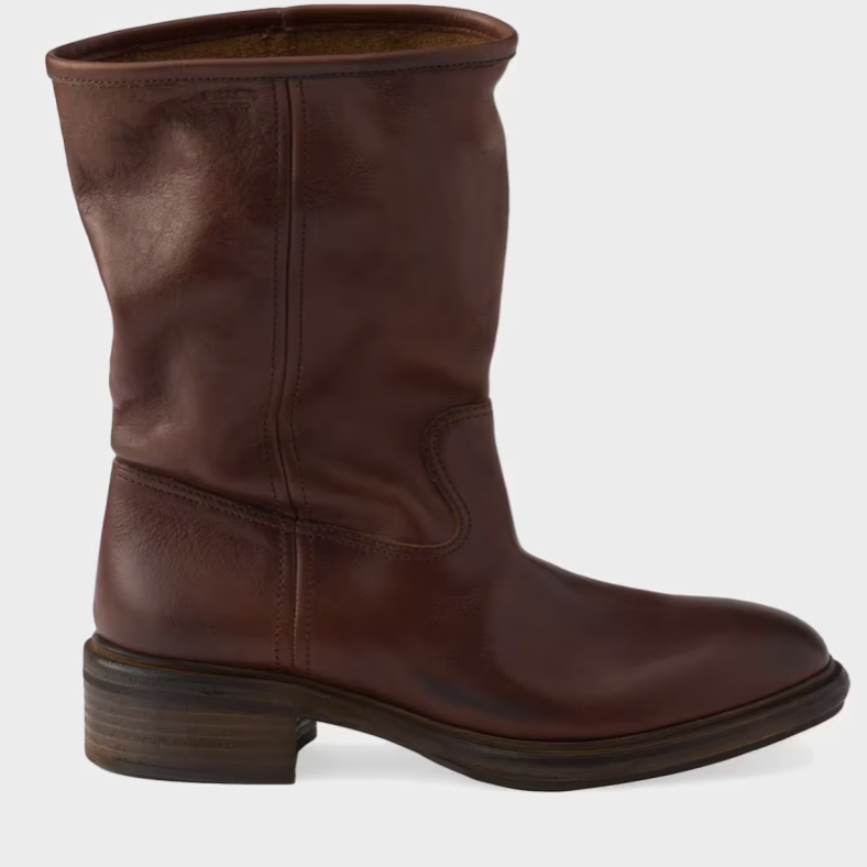 Prada Vintage-Effect Leather Boots