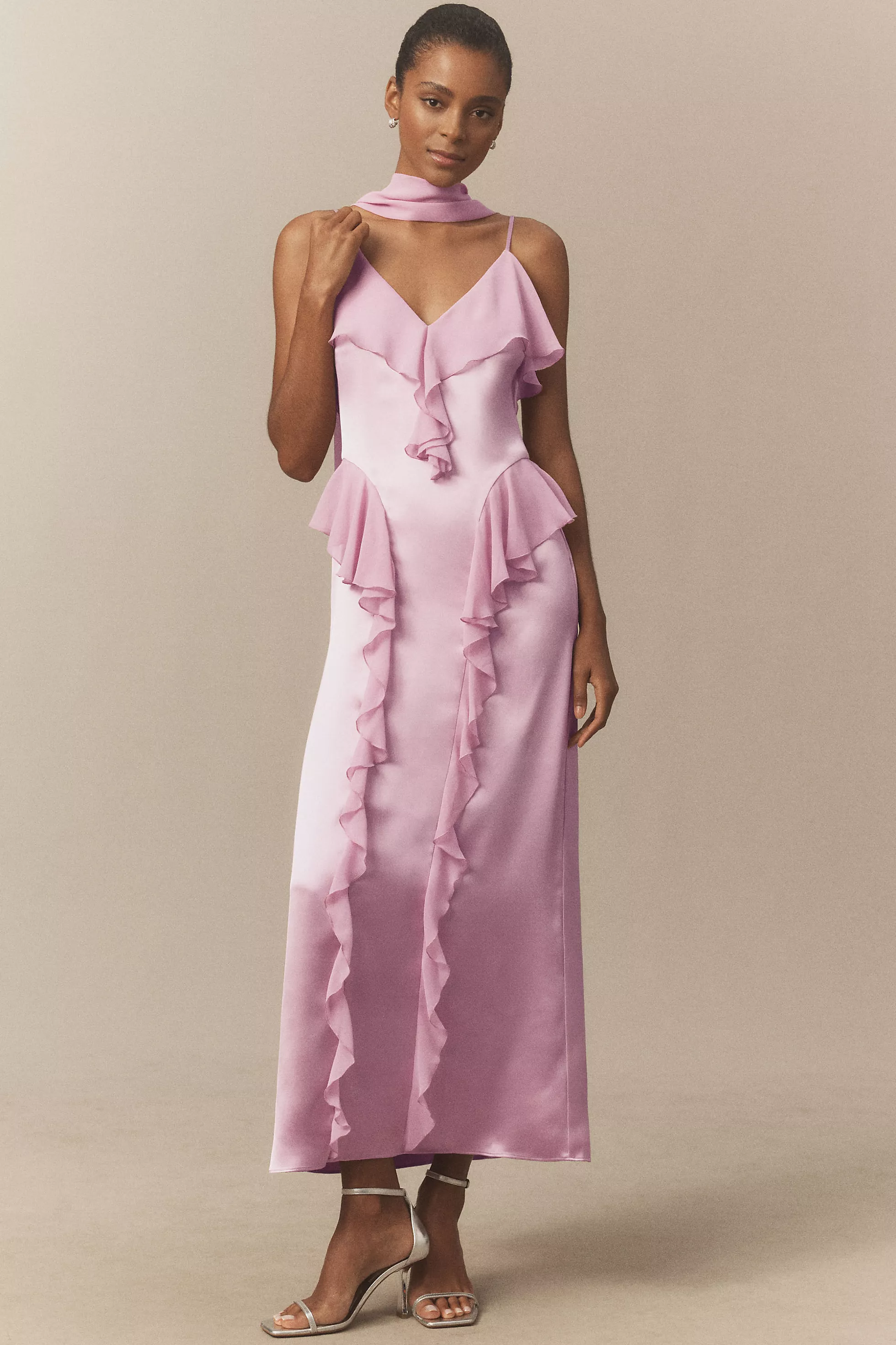 BHLDN | Ruffle Chiffon Maxi Dress