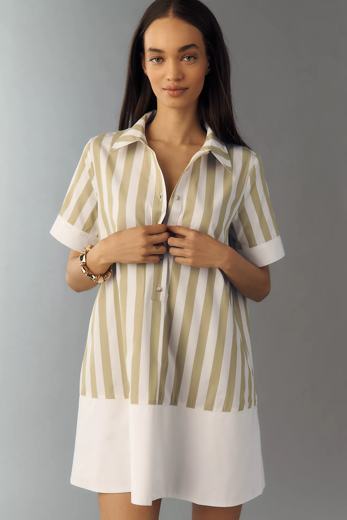 pollie short sleeve swing tunic mini dress By Anthropologie Pollie Short-Sleeve Swing Tunic Mini Dress at MarketFair Shoppes in Princeton, NJ