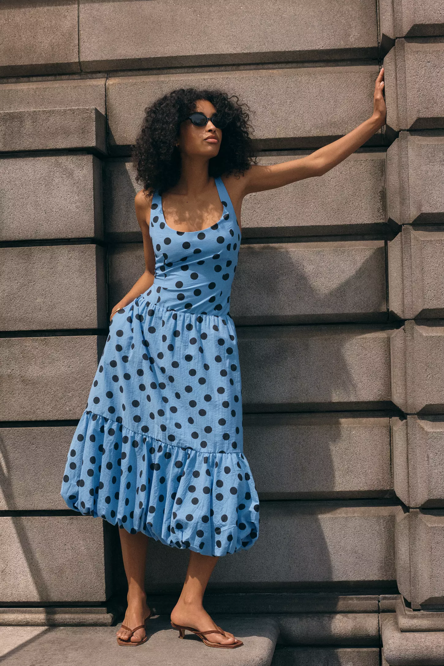 blue leafy floral maeve midi dress NWT Hyacinth House Blue Leafy Floral Maeve Midi Dress Size M