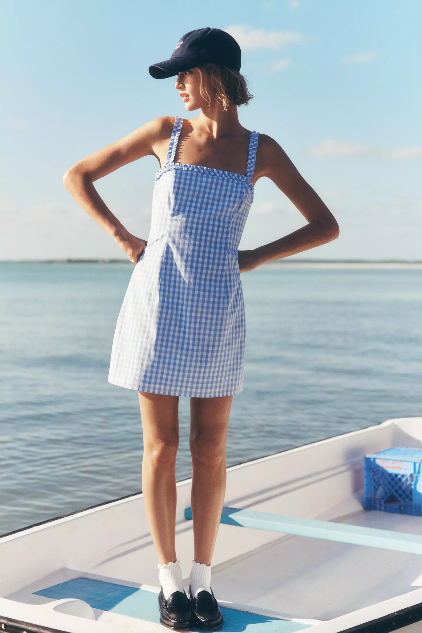 Maeve | Smocked Rosette Drop-Waist Mini Dress