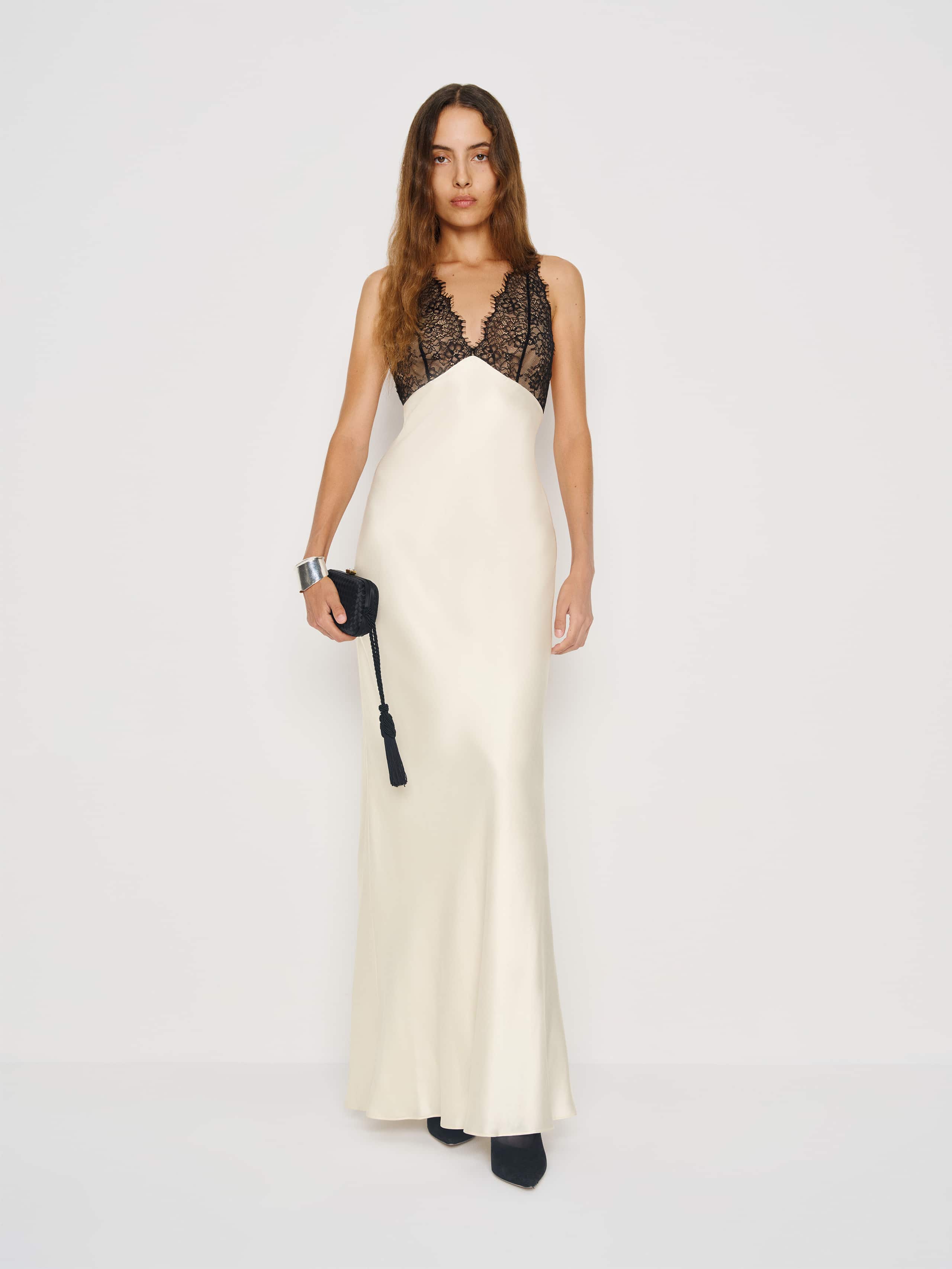 cream lace evening dress Women Size 6 Anna Sui Cream Lace Maxi Sleeveless Dress – VIDA STYLE SHOP main image 1